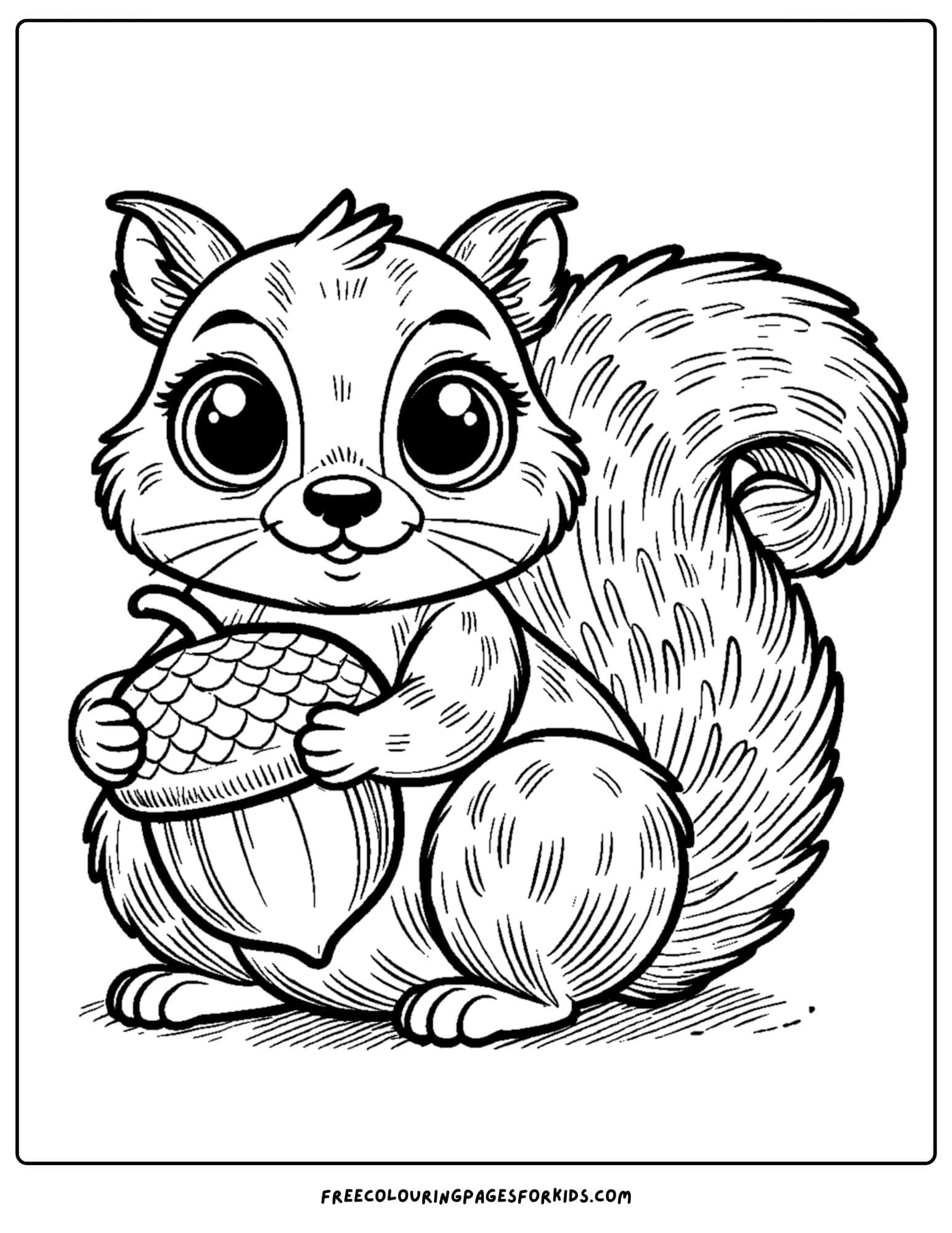 a squirrel holding an acorn