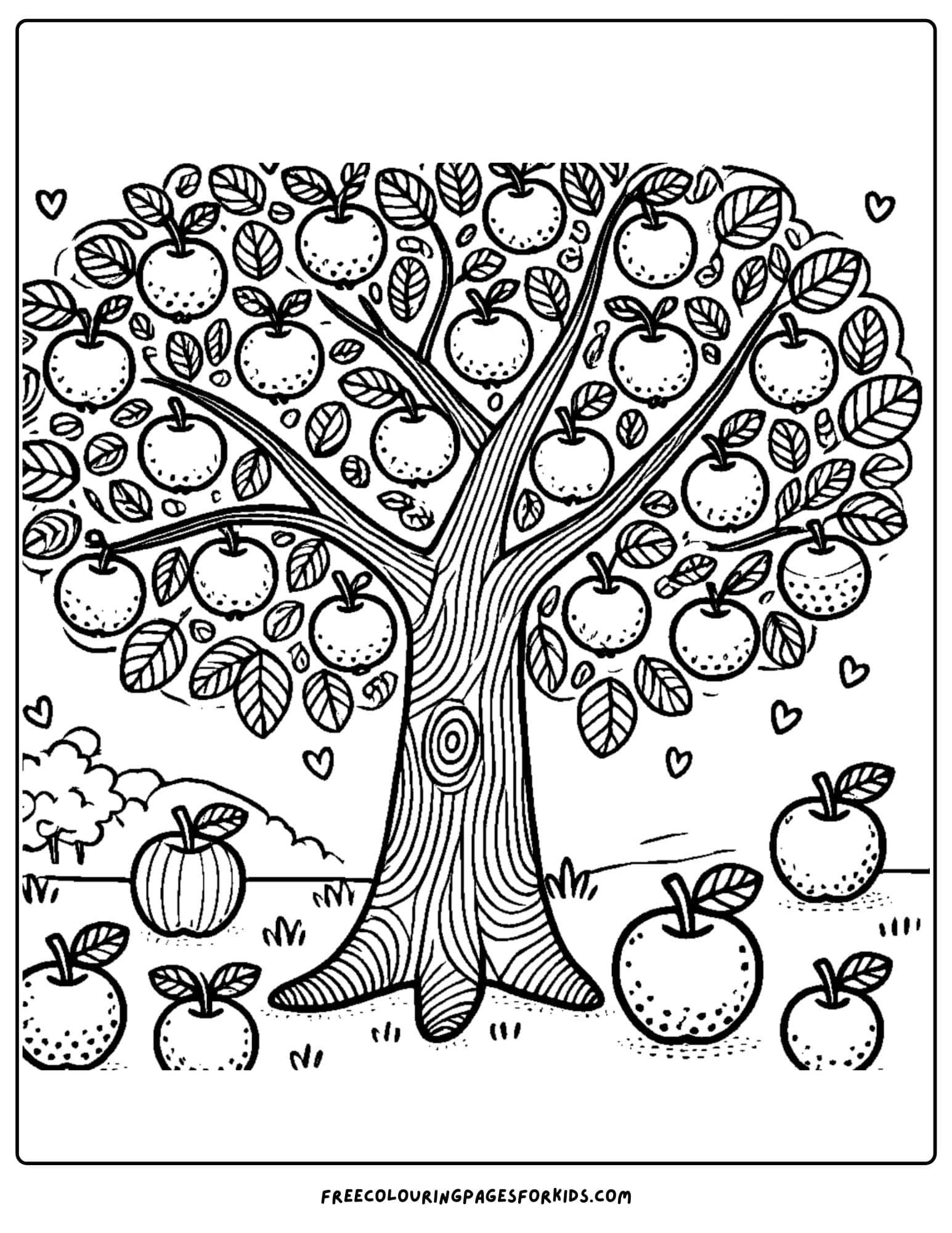 an apple tree coloring page