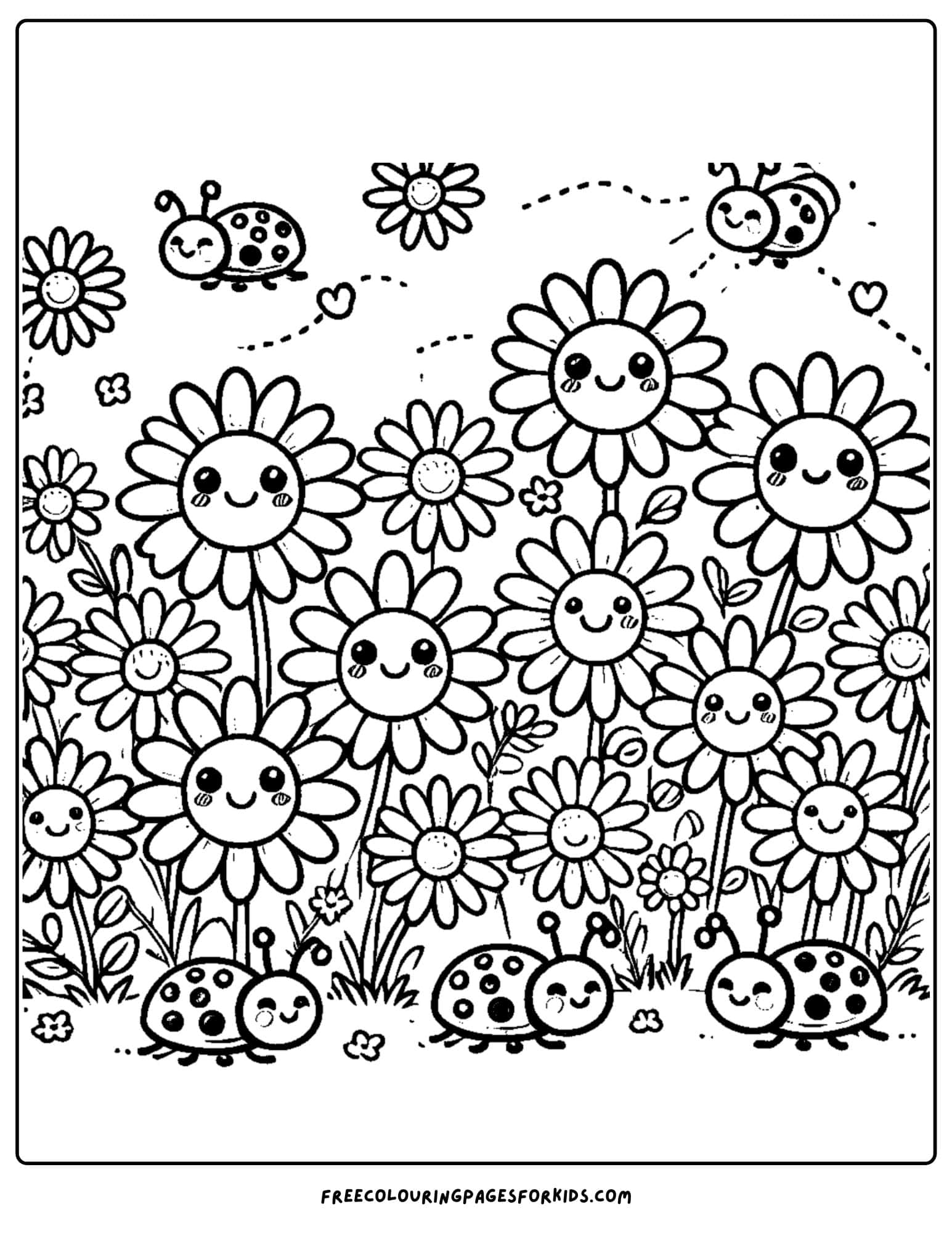 a daisy garden coloring page