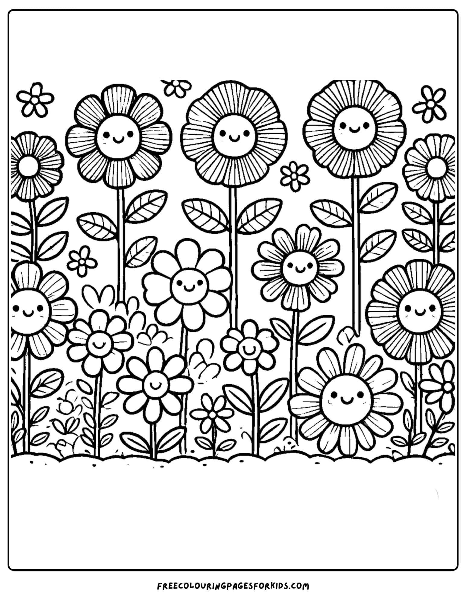 garden flower bed coloring page