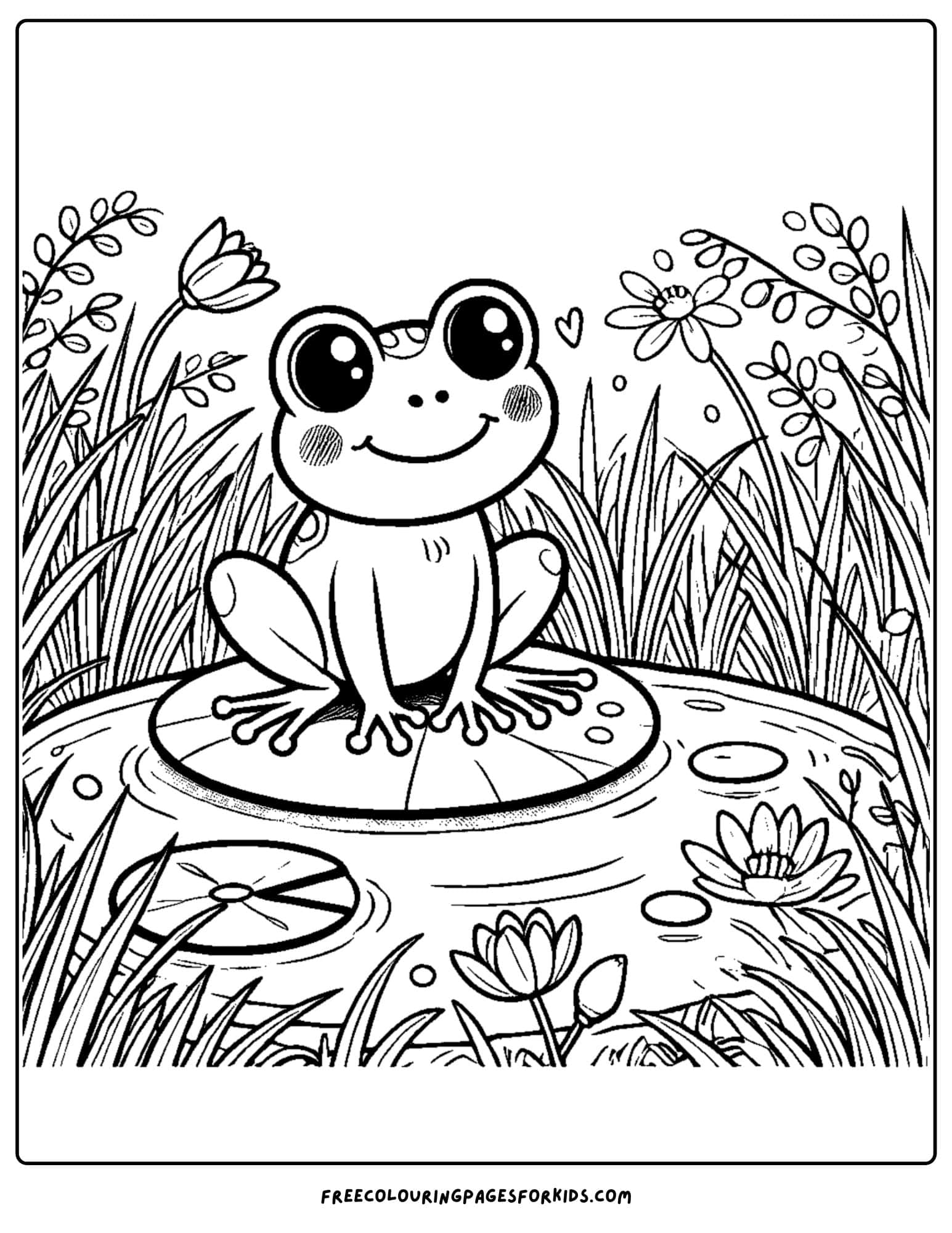 gro on a lily pad coloring page