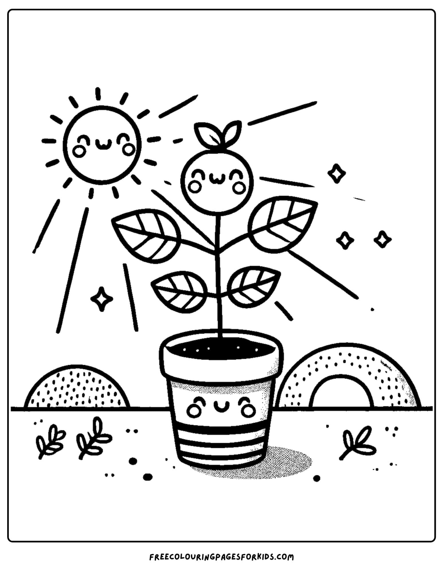 a potted plant coloring page