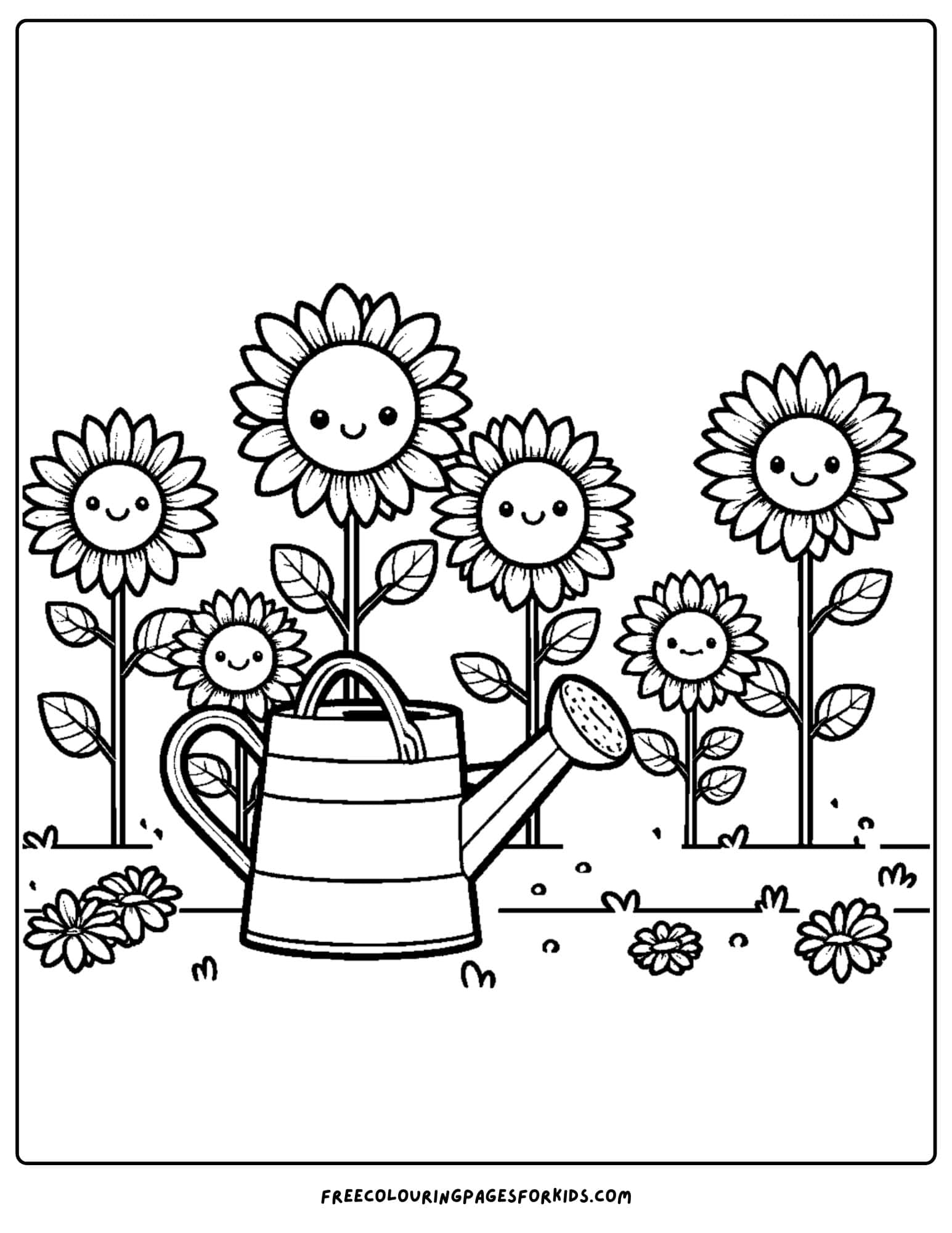 garden of sunflowers coloring page