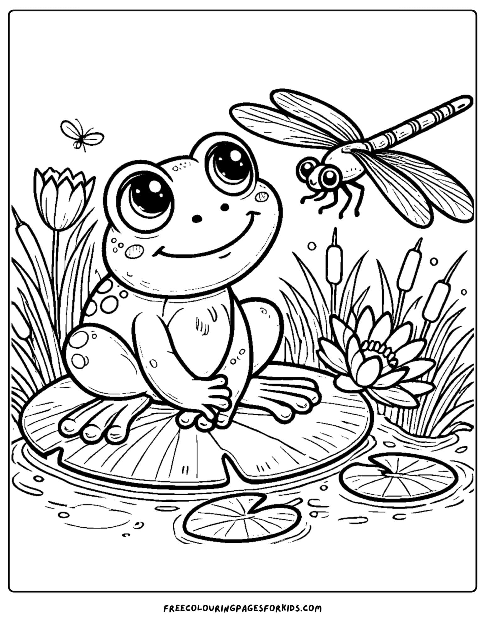 frog on a lily pad coloring page