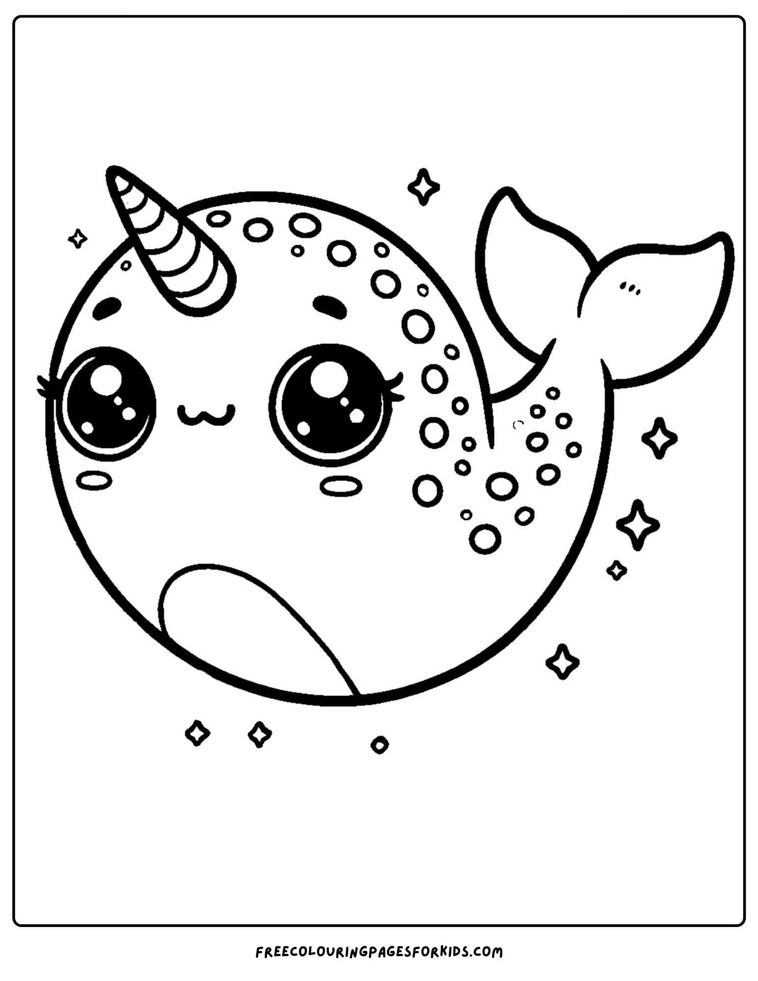 a baby narwhal coloring page