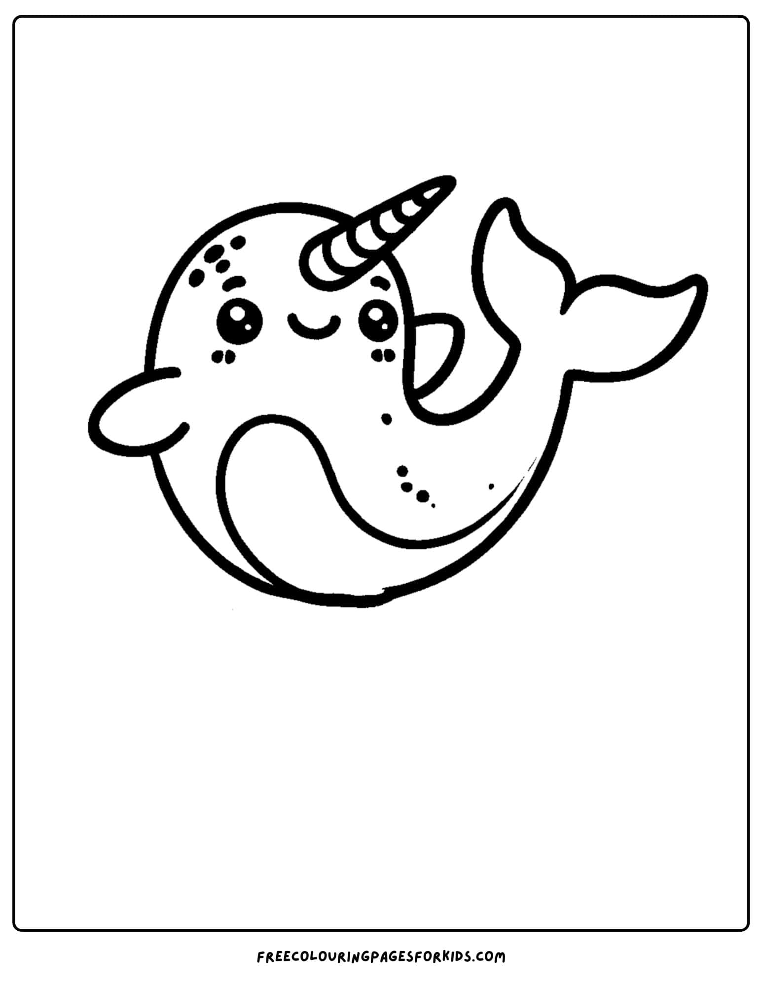 narwhal smiling coloring page