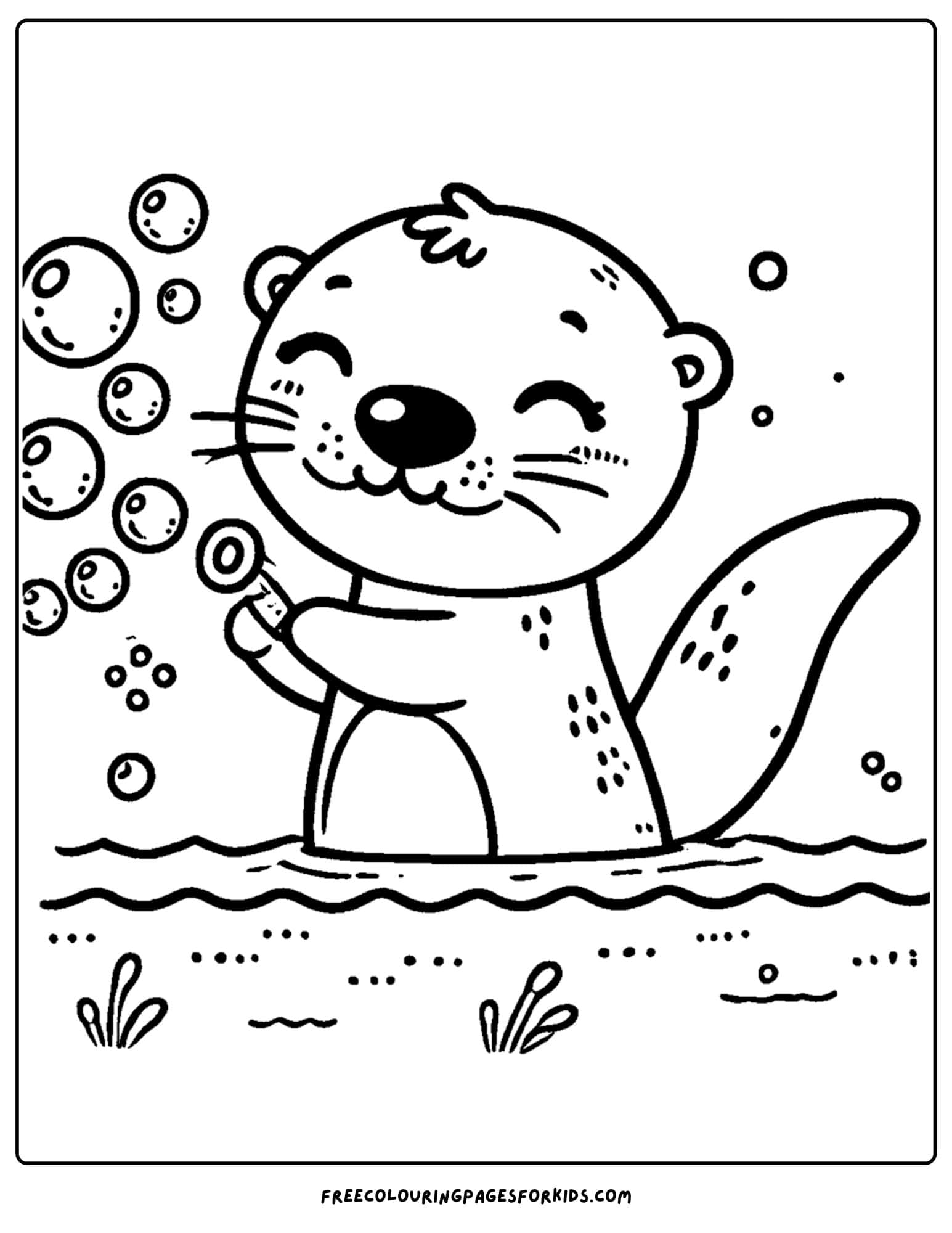 an otter blowing bubbles