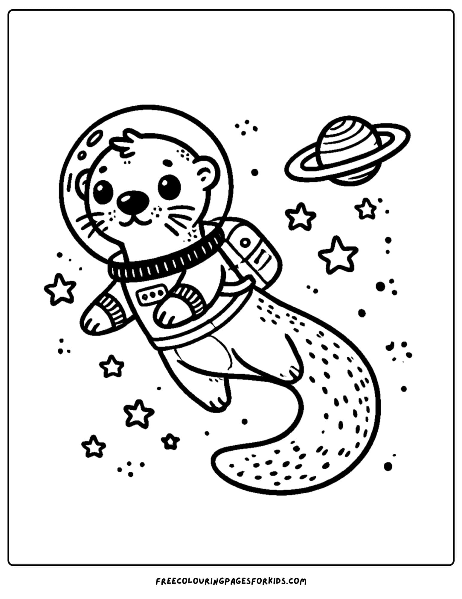 an astronaut otter in space