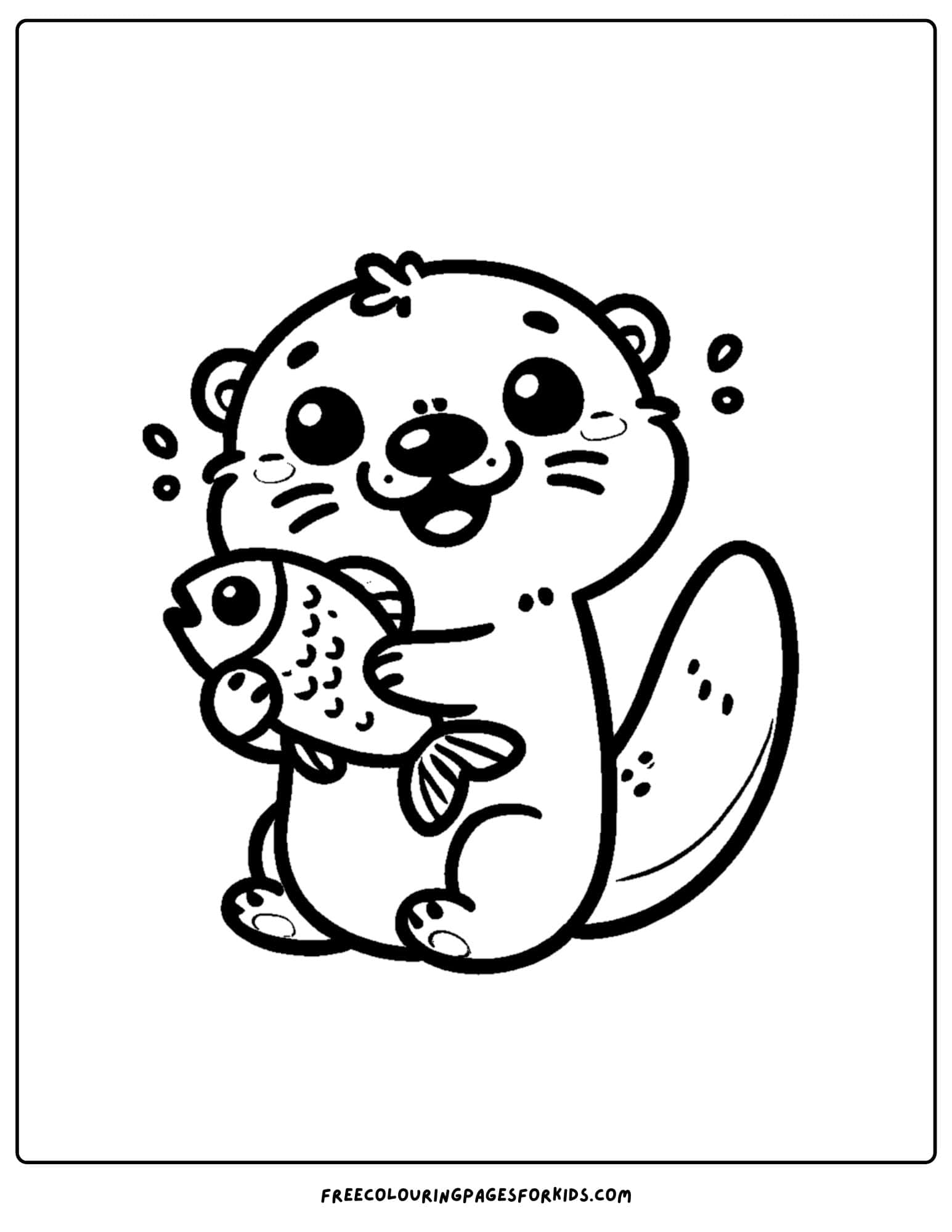 an otter holding a fish