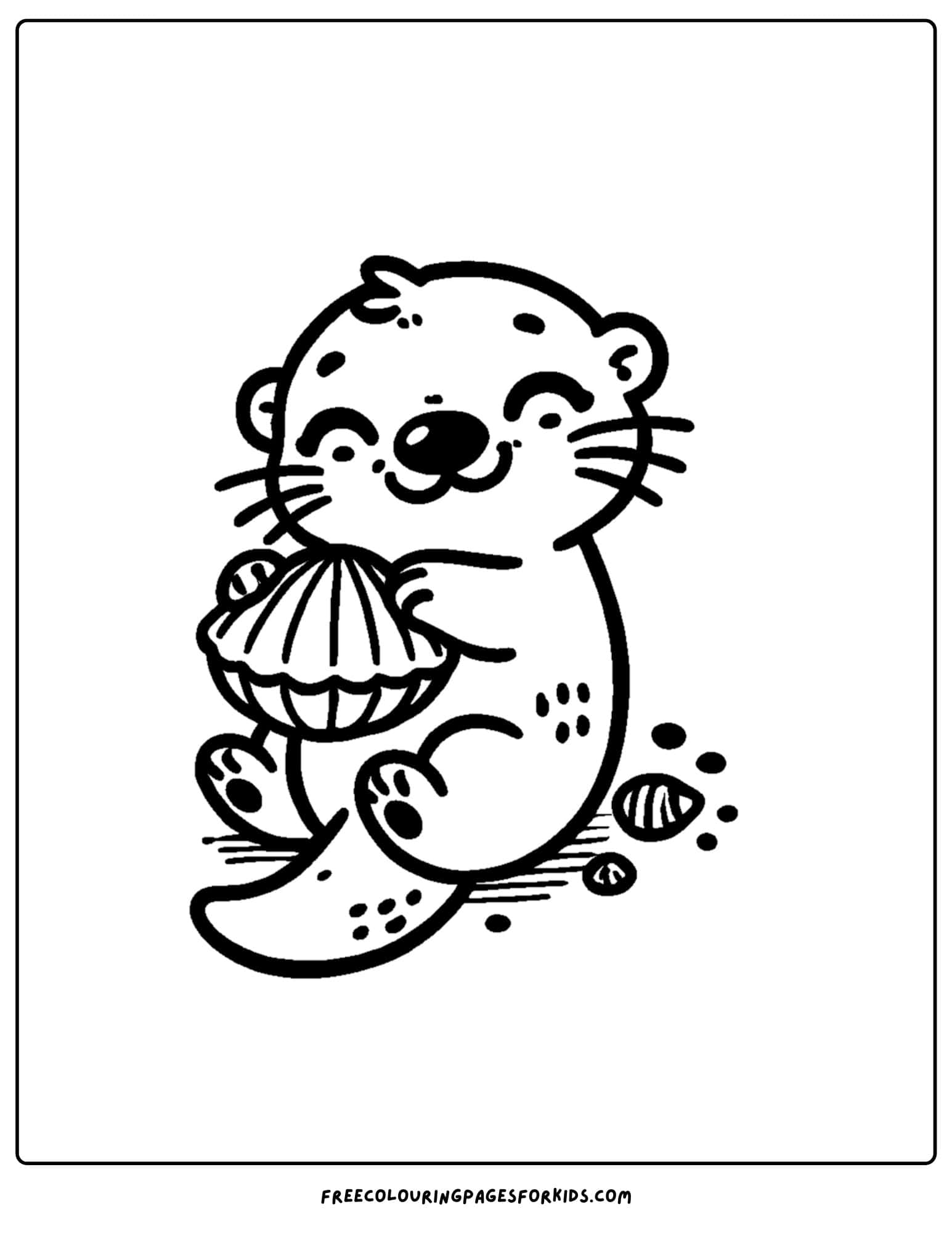 an otter holding a shell