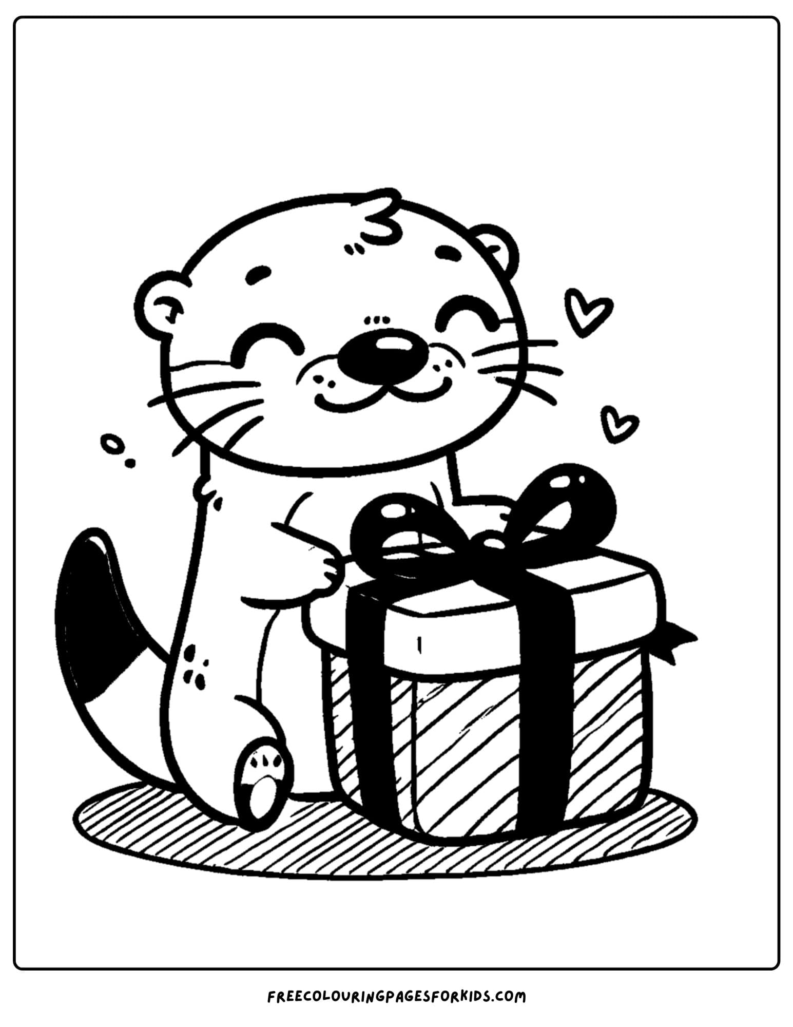 an otter with a gift