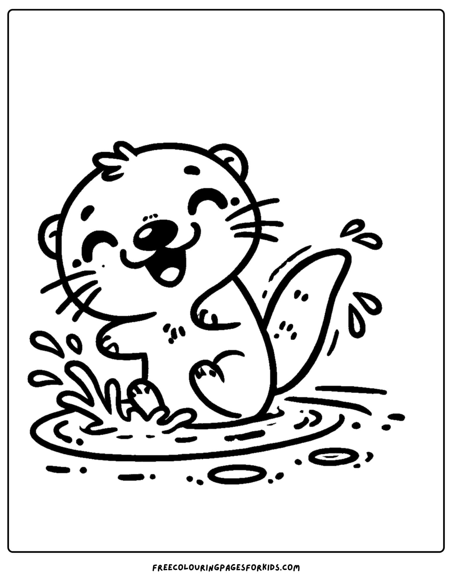 an otter splashing in the water