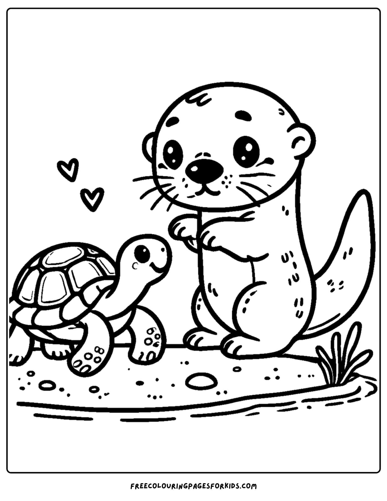 an otter playing with a turtle