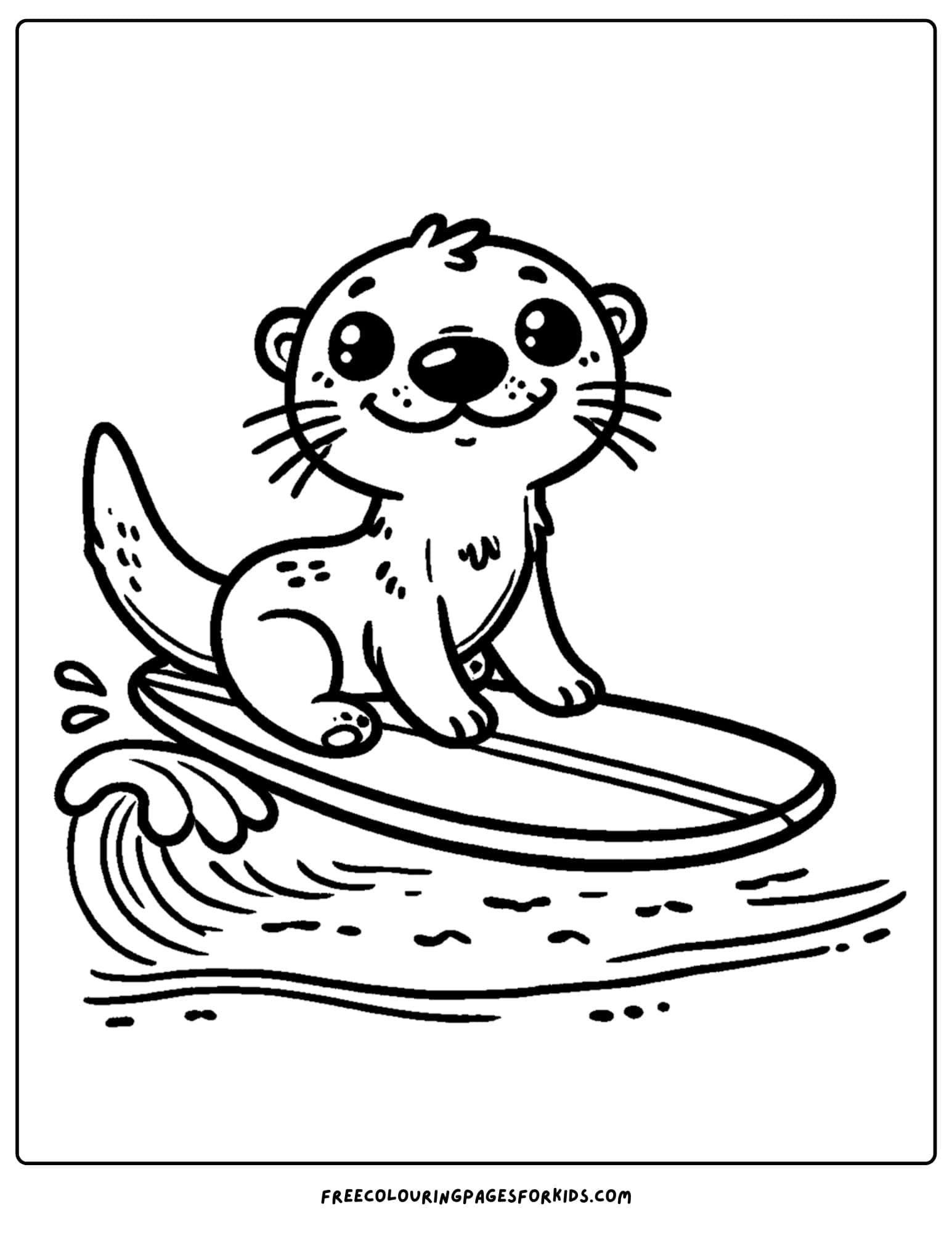 an otter surfing on a wave