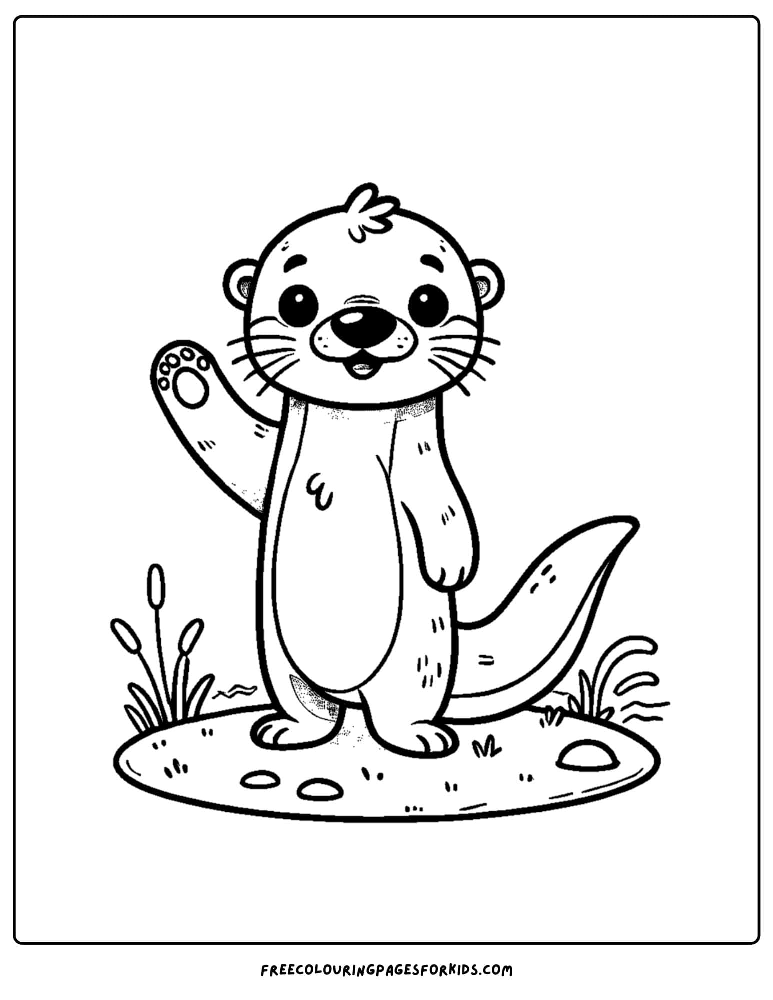 an otter waving