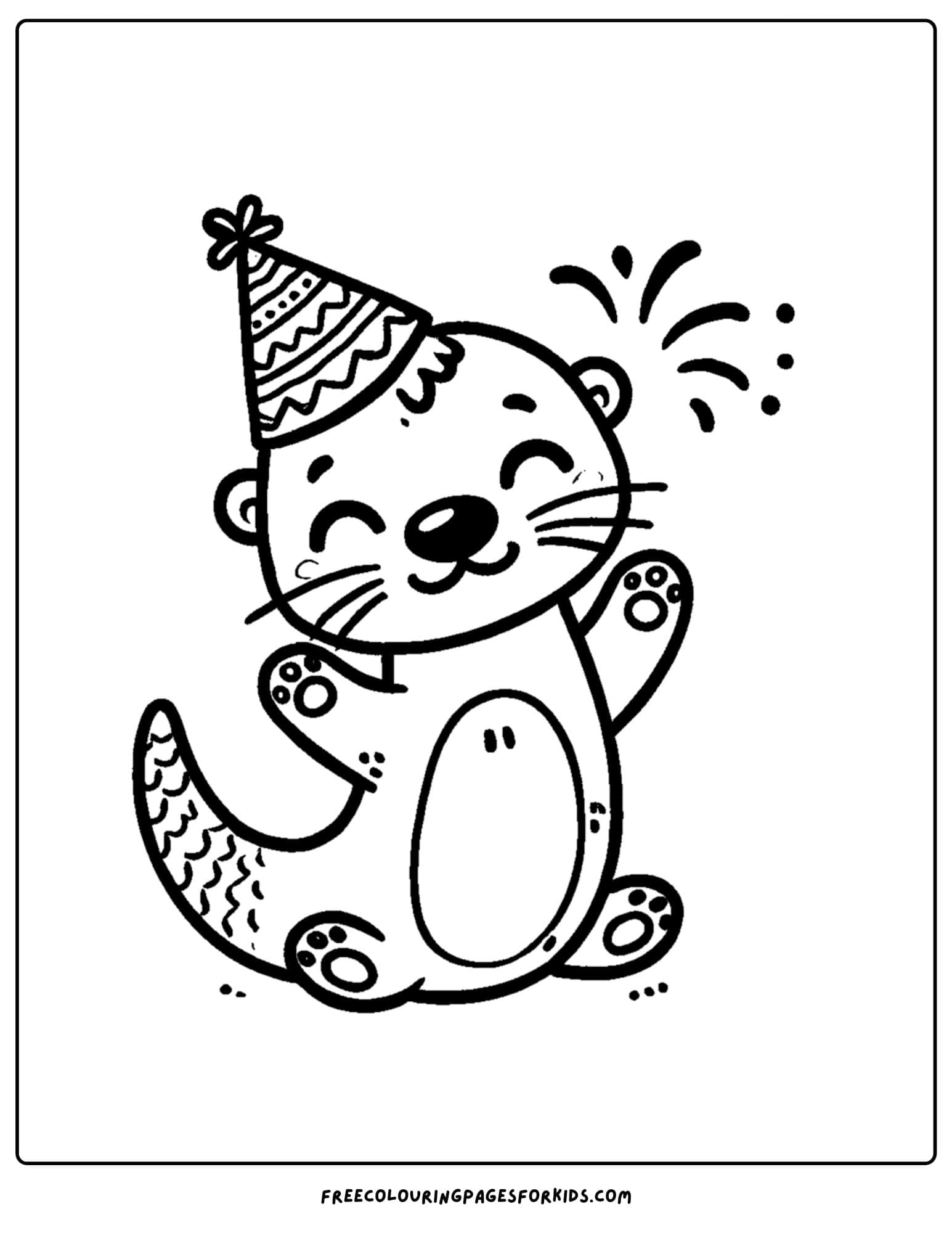 an otter wearing a party hat