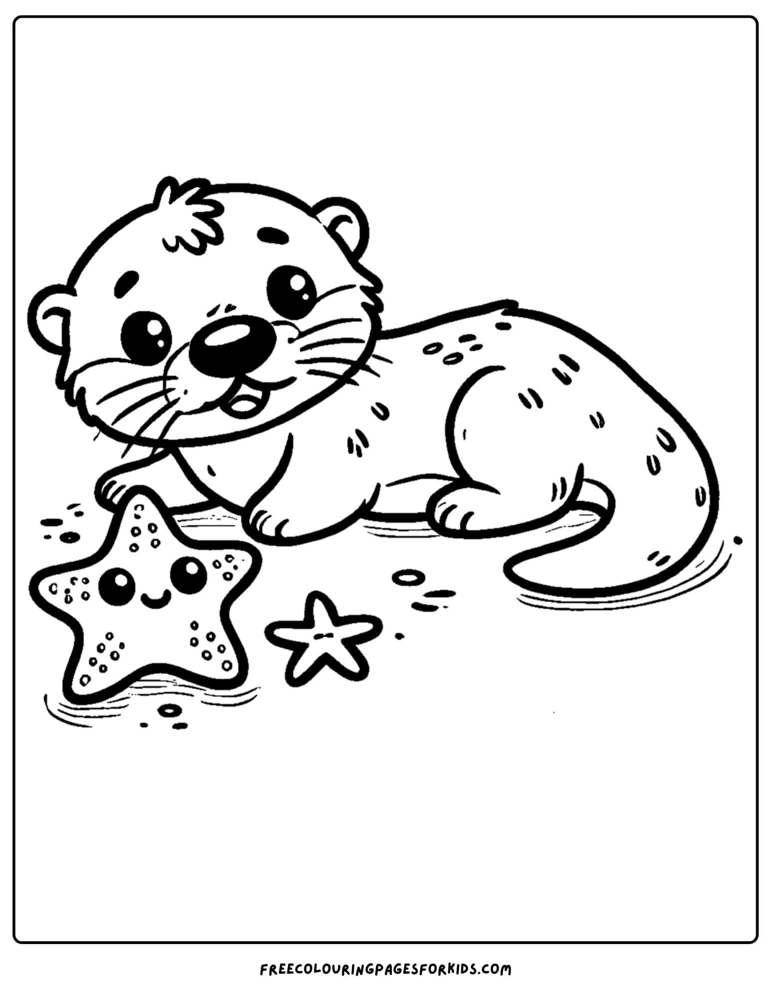 otter with a starfish next to it