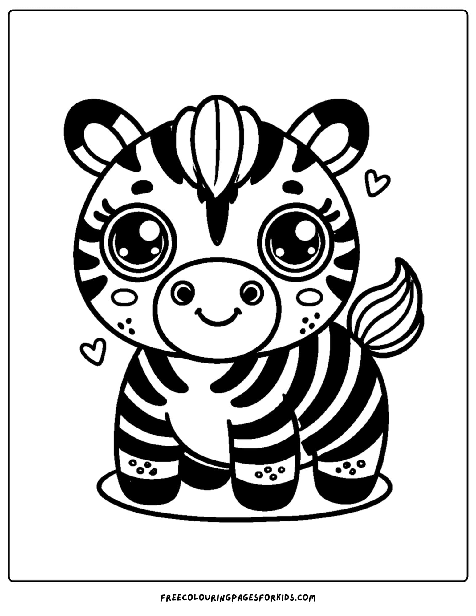 zoo animal coloring page of a happy zebra