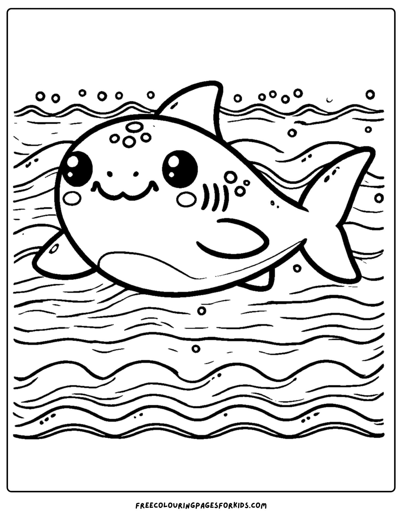 zoo animal coloring page of a shark