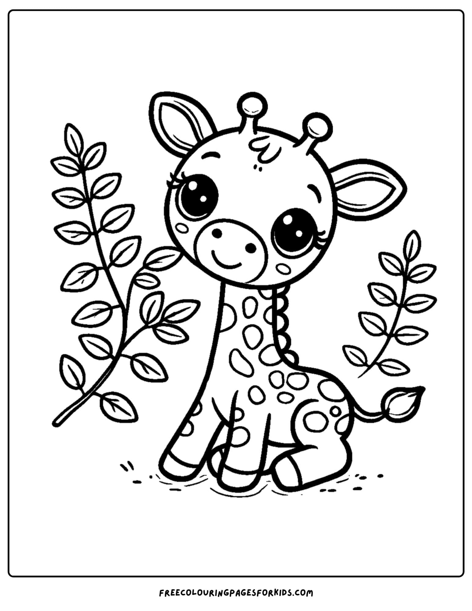 zoo animal coloring page of a baby giraffe