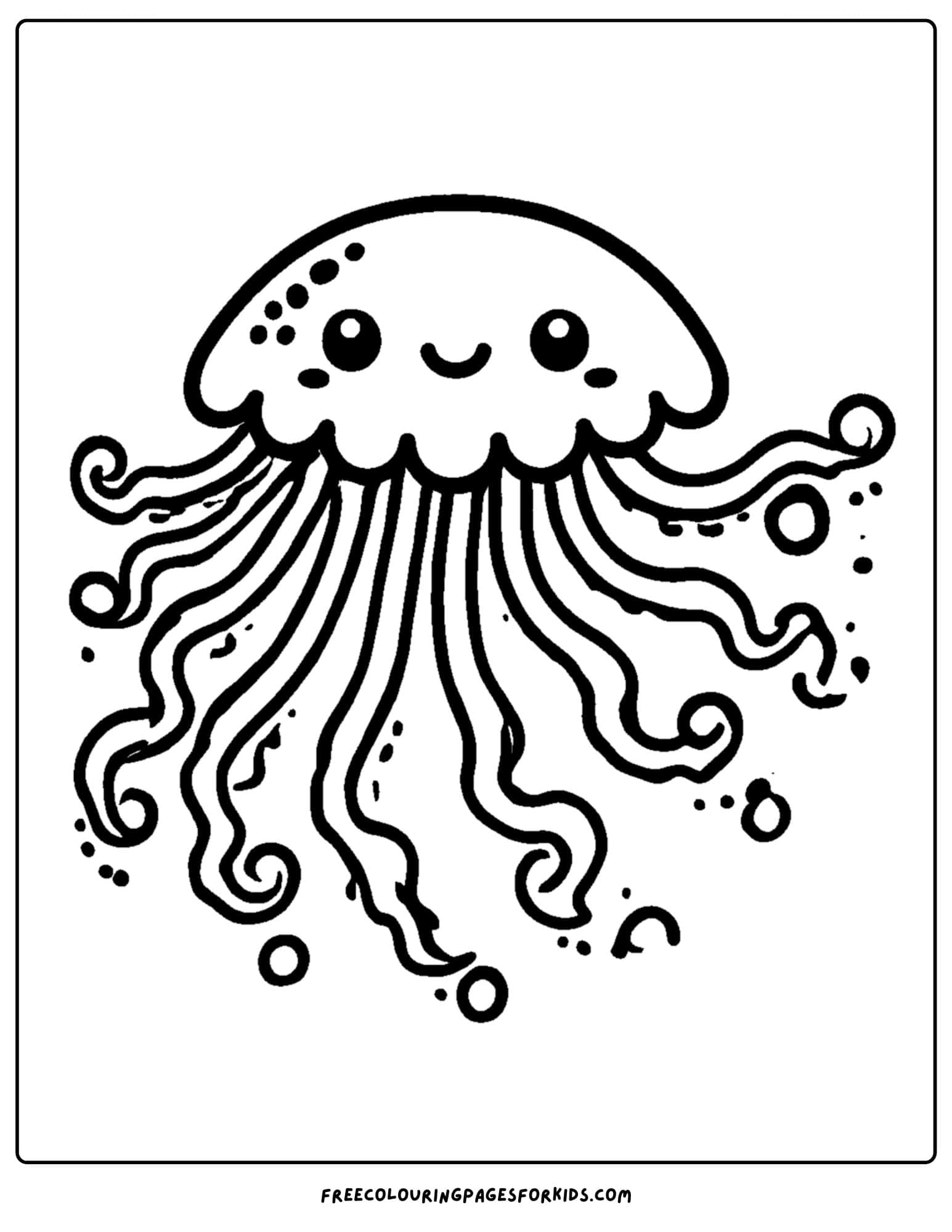 zoo animal coloring page of a jelly fish