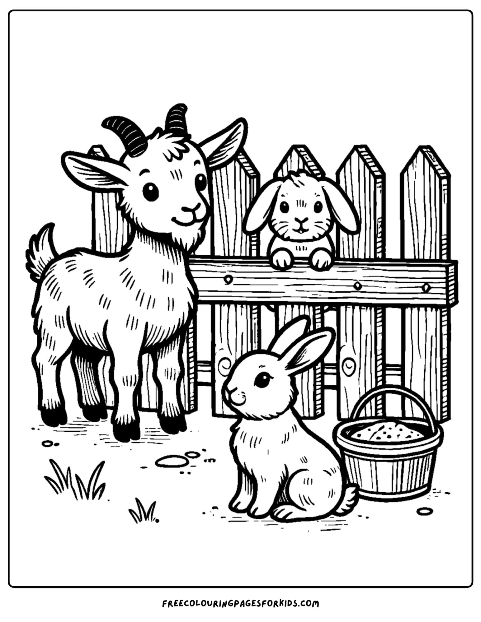 zoo animal coloring page or a small petting zoo