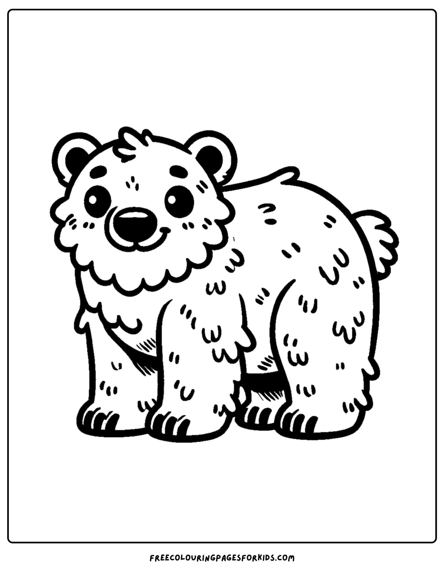 zoo animal coloring page of a polar bear