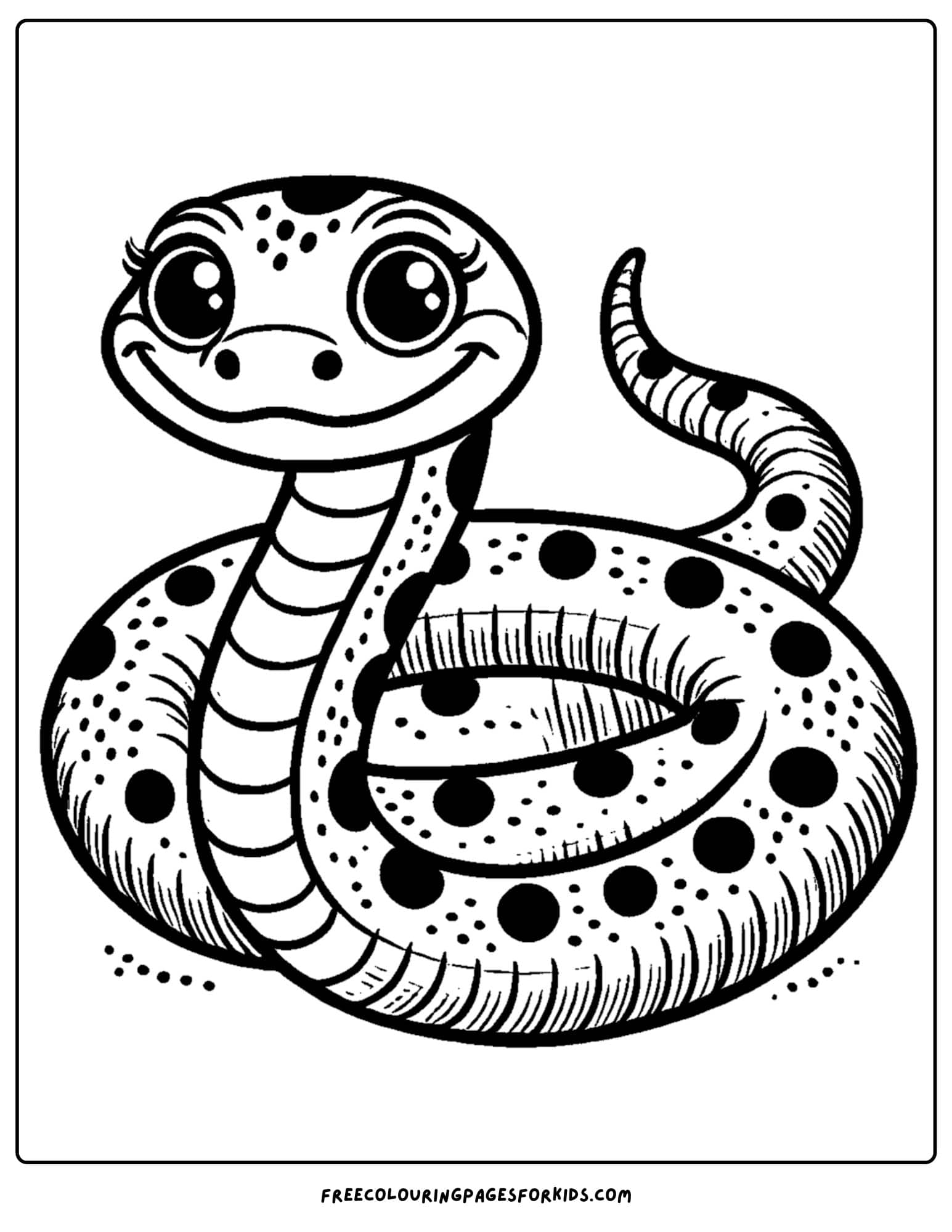 zoo animal coloring page of a snake coiled up