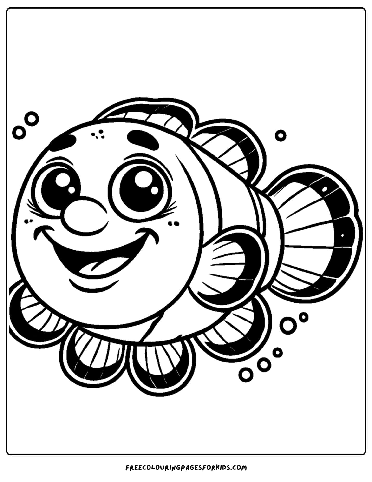 a clownfish with a big smiling grin