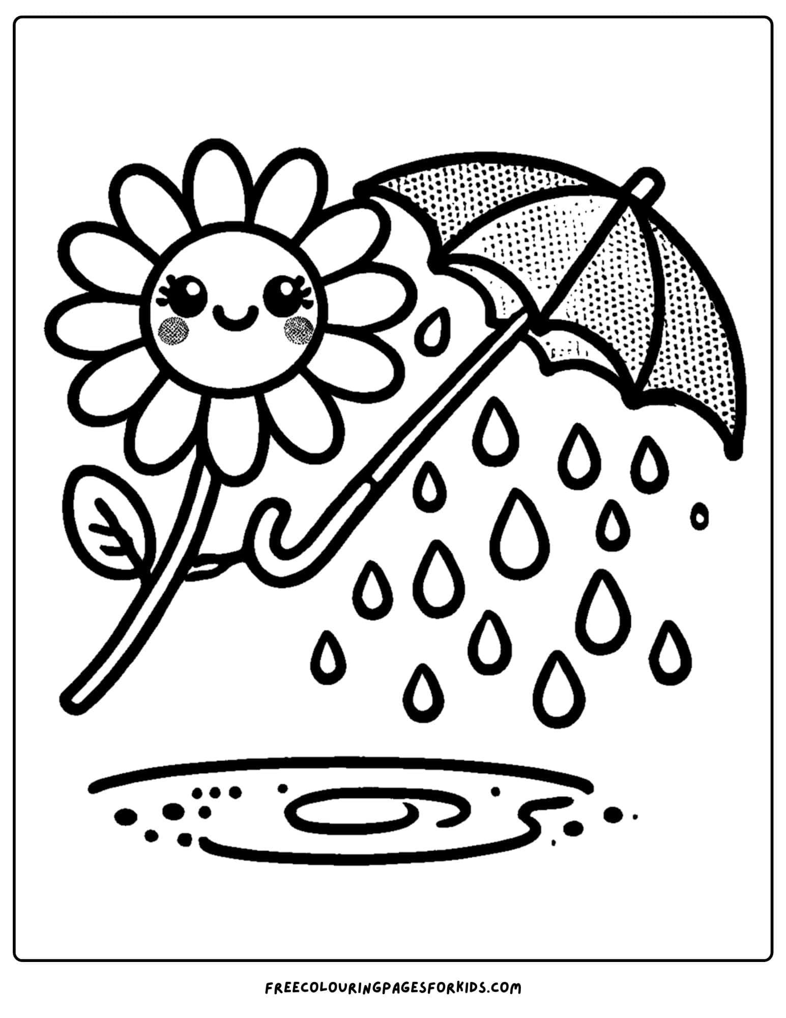 a daisy holding an umbrella