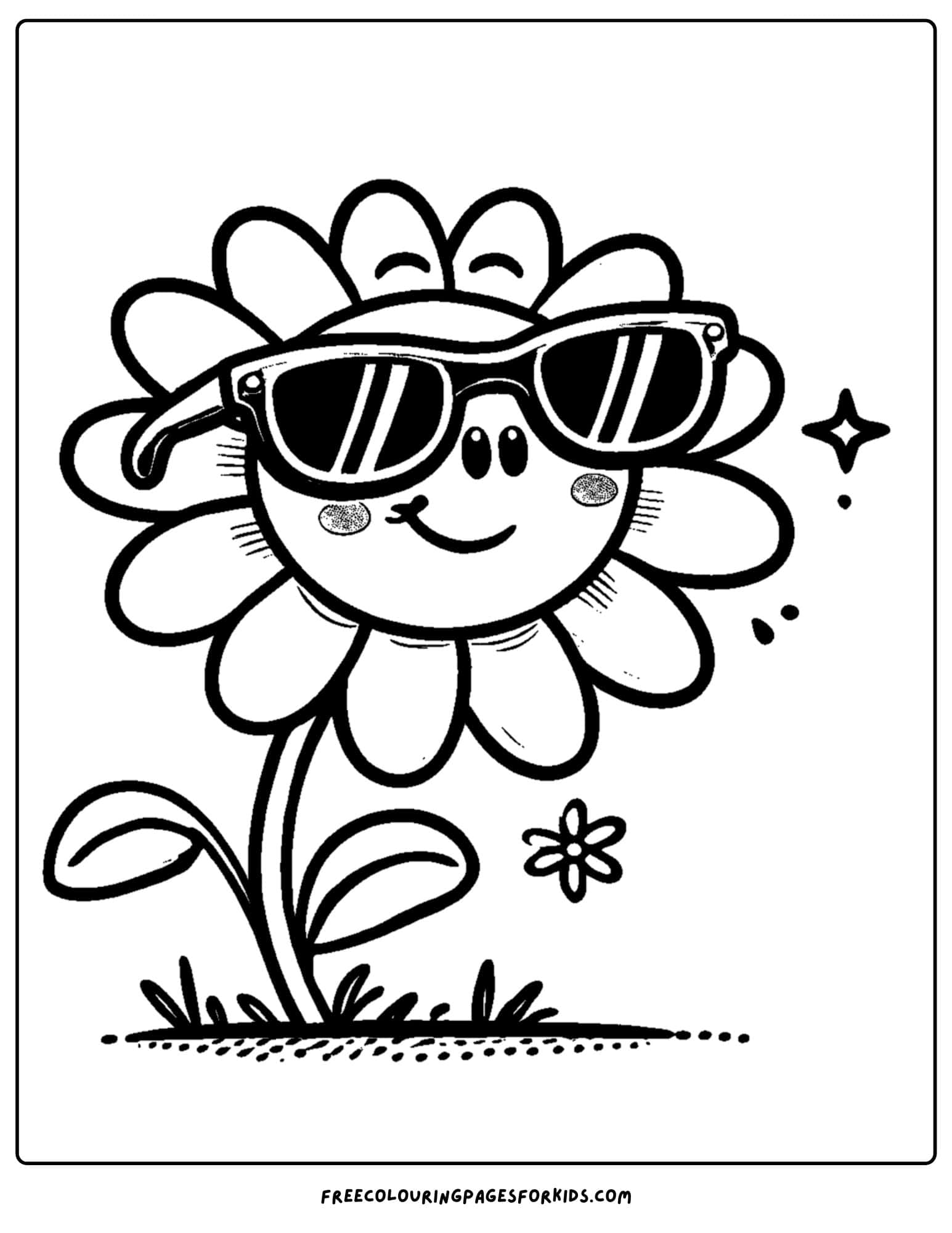 a daisy wearing sunglesses