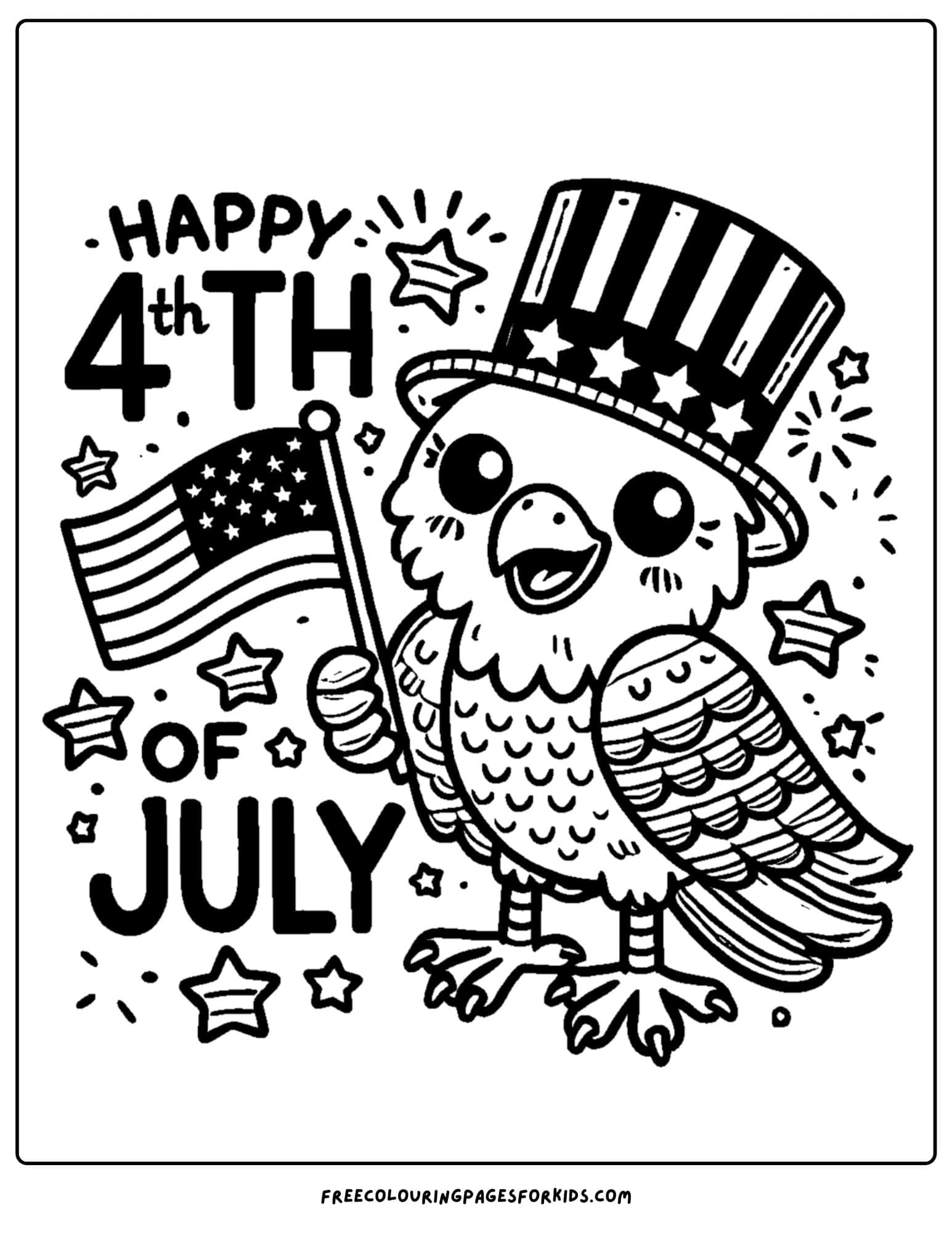 a bald eagle celebrating the 4th of july