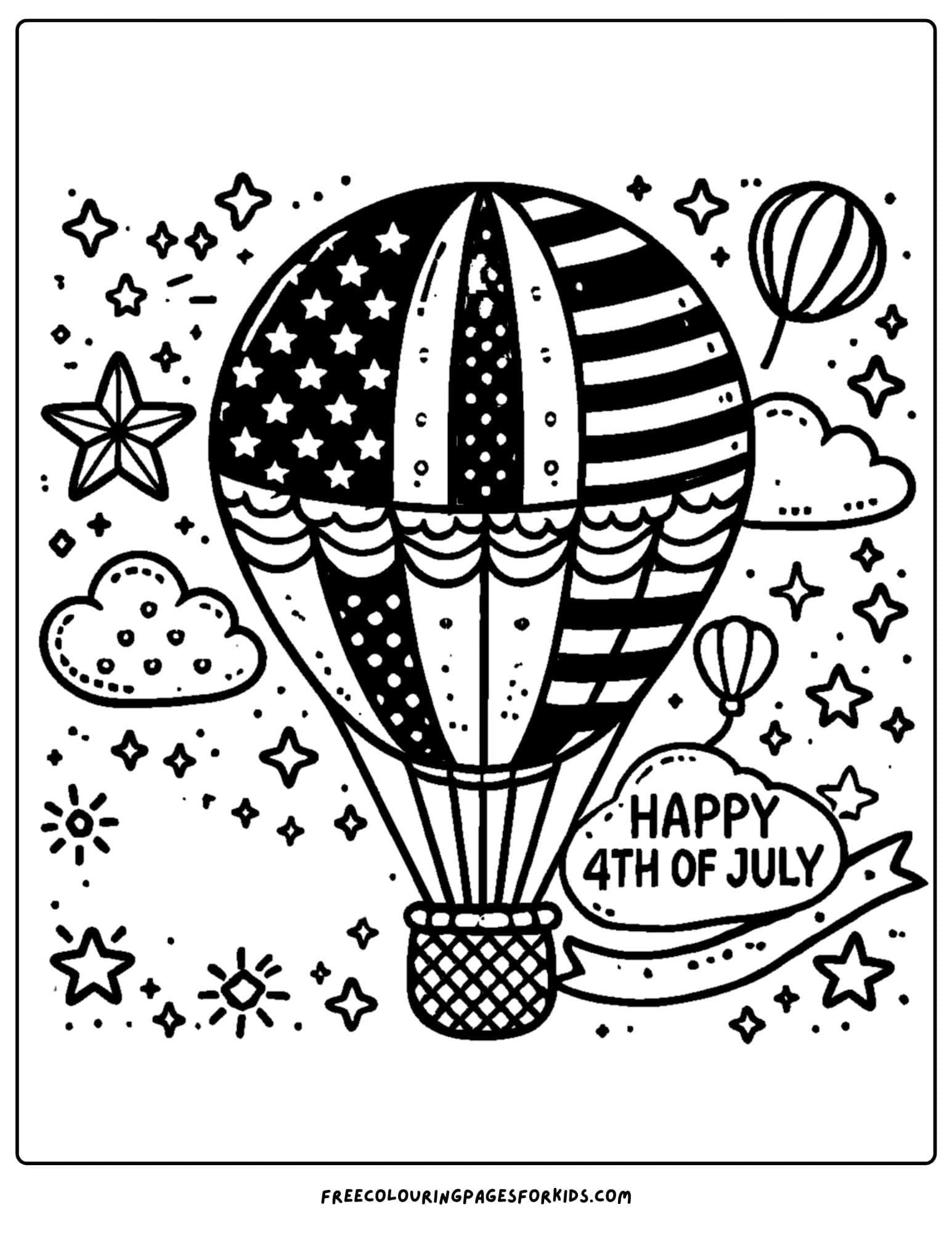 a hot air baloon for the 4th of july