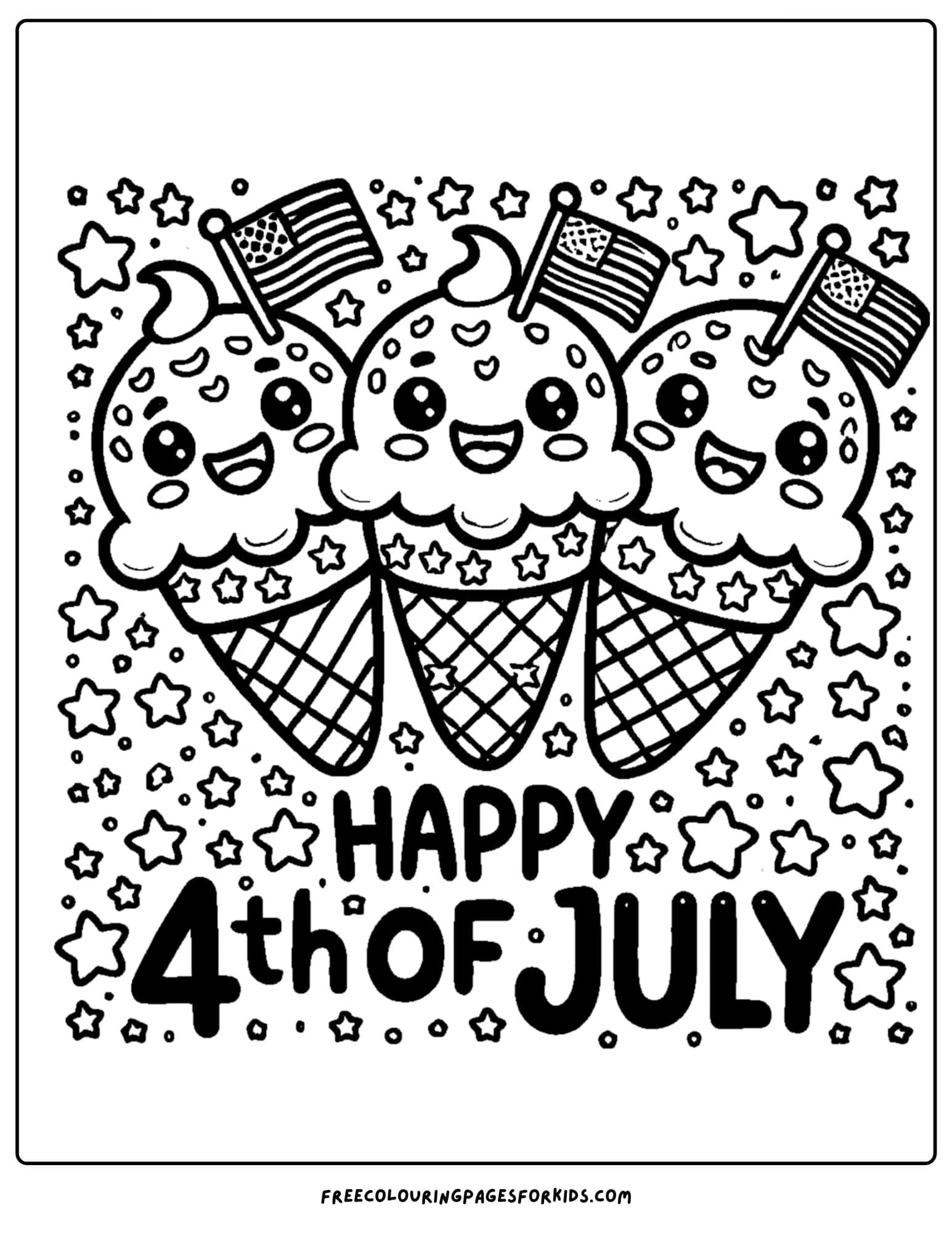 4th of july ice cream cones