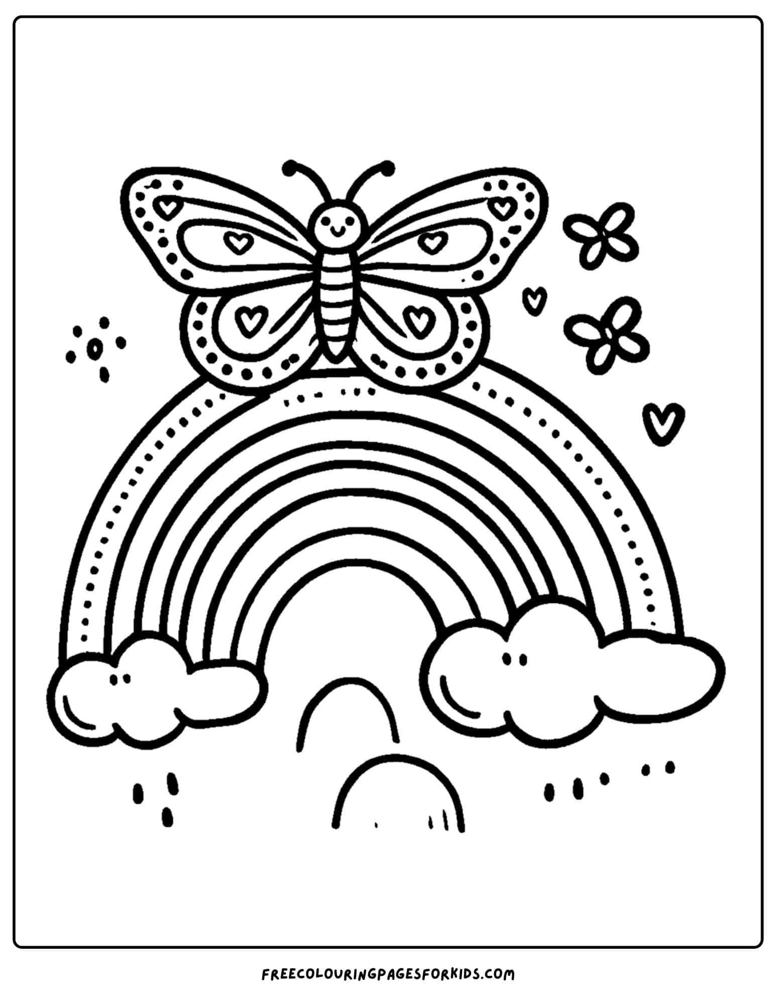 a butterfly flying over a rainbow