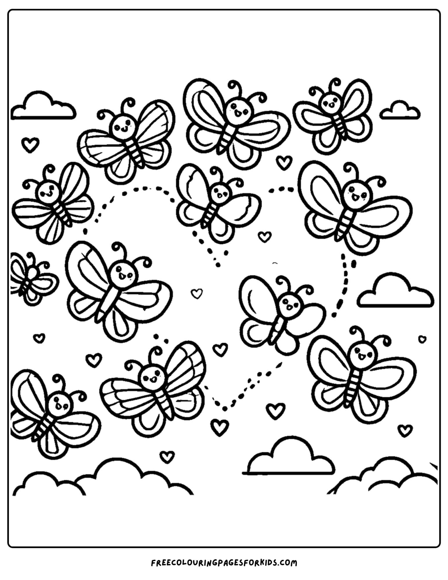 butterflies flying in the sky
