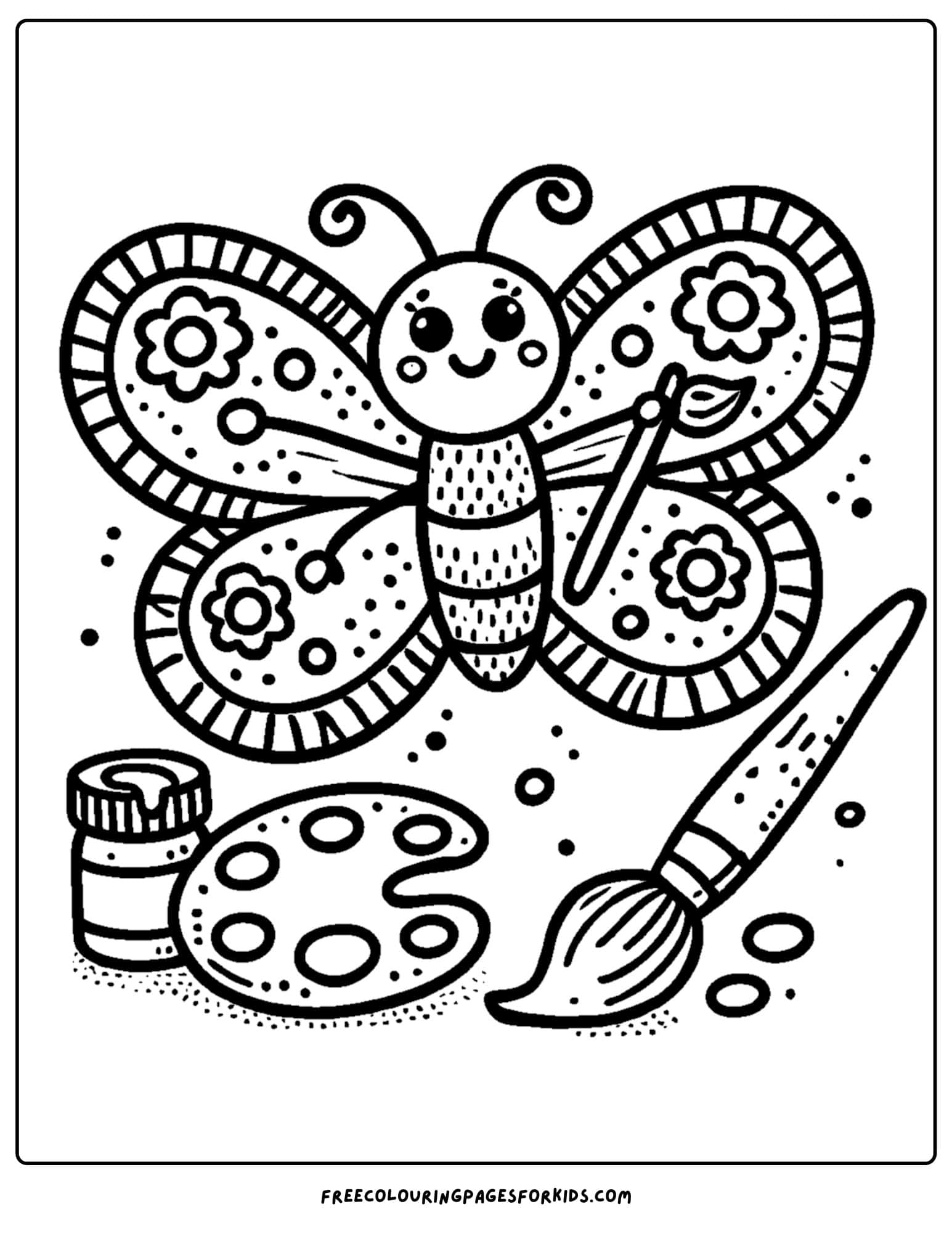 a butterfly painting its wings
