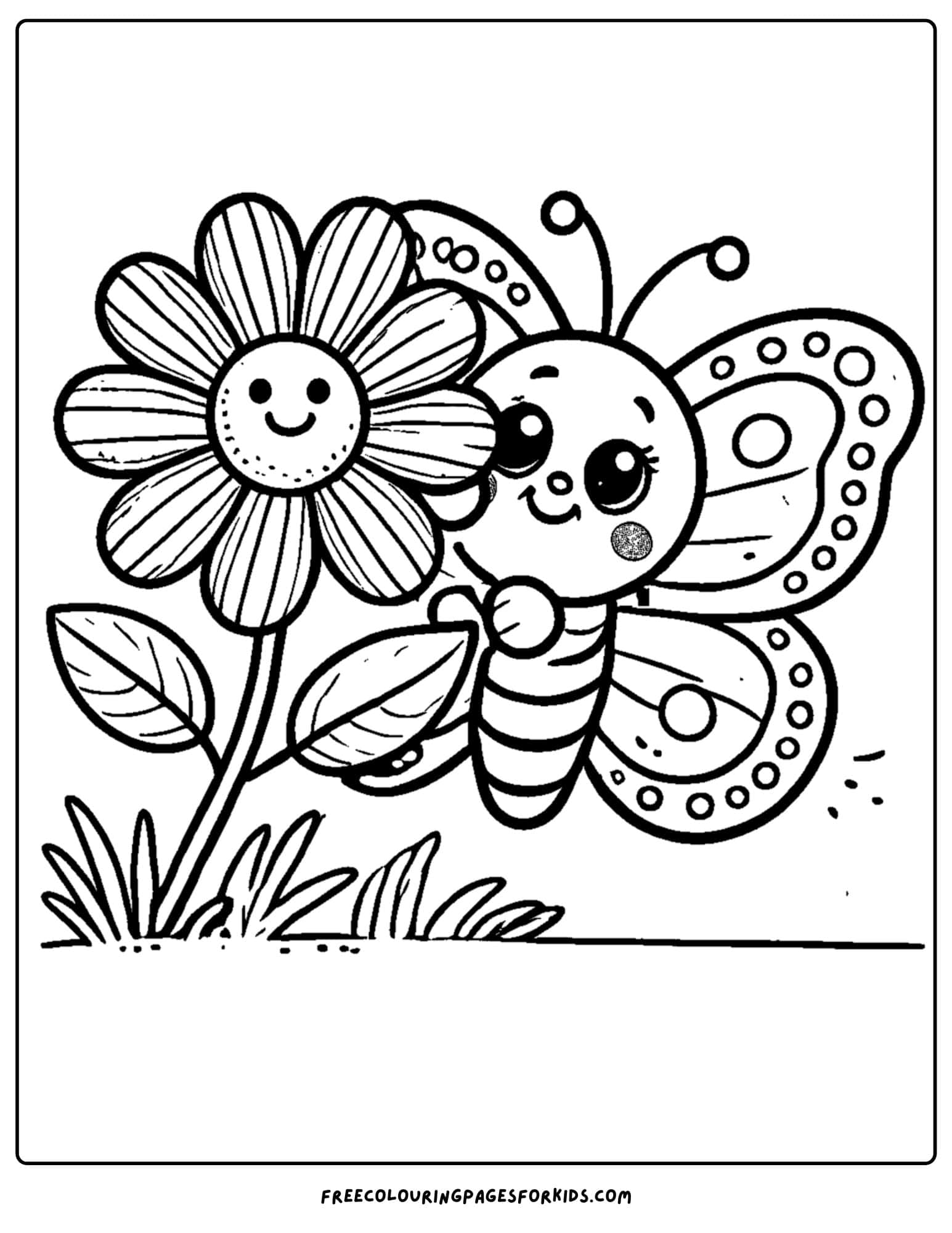 a butterfly peeking out from behind a flower