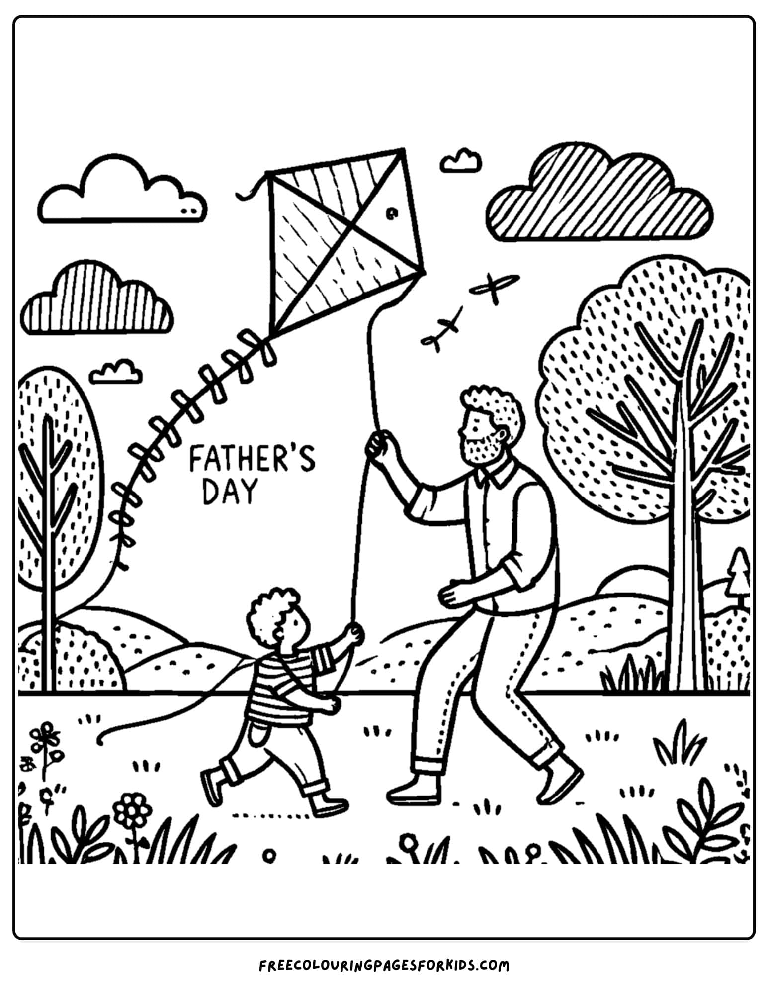 flying a kite with dad