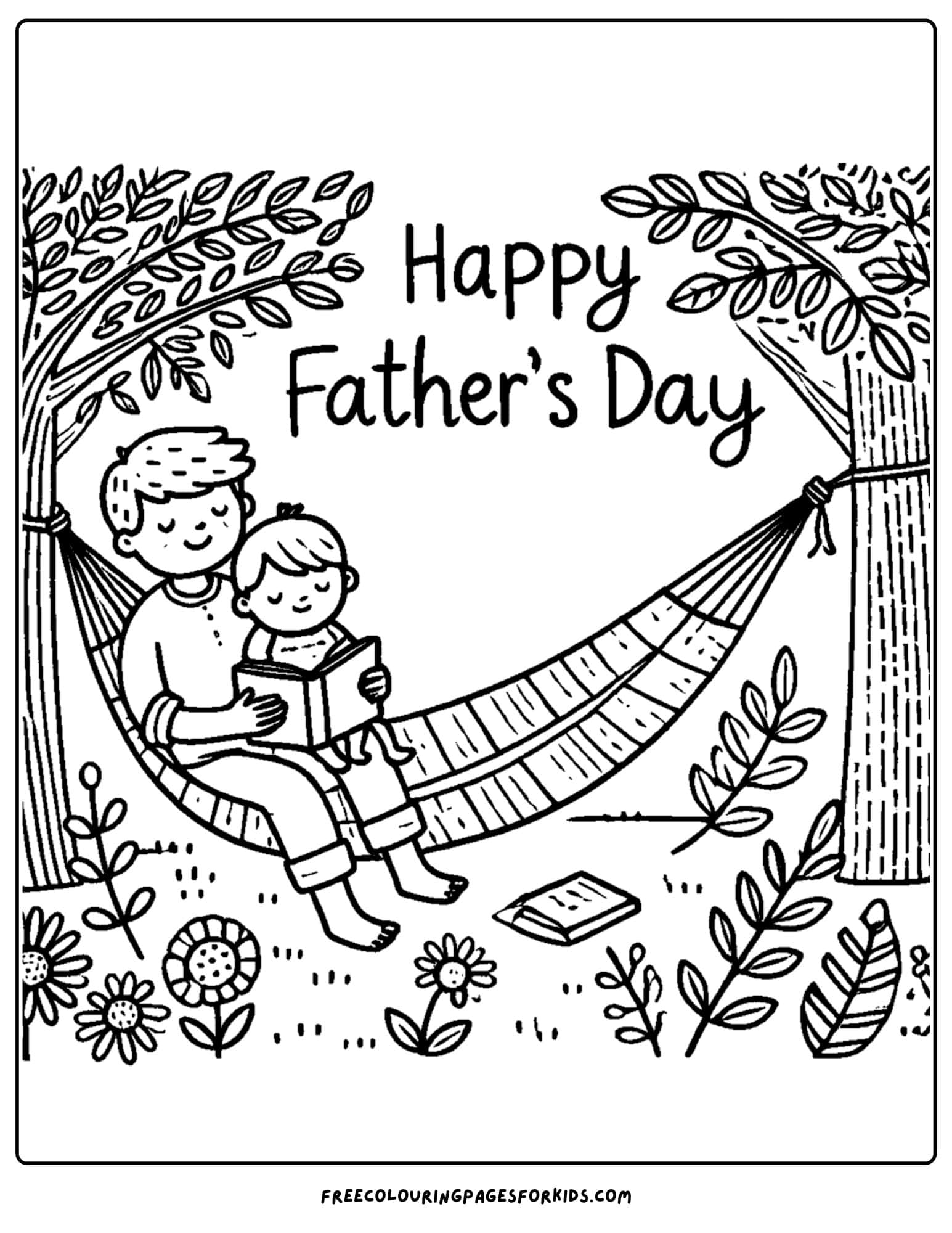 relaxing in a hammock with dad