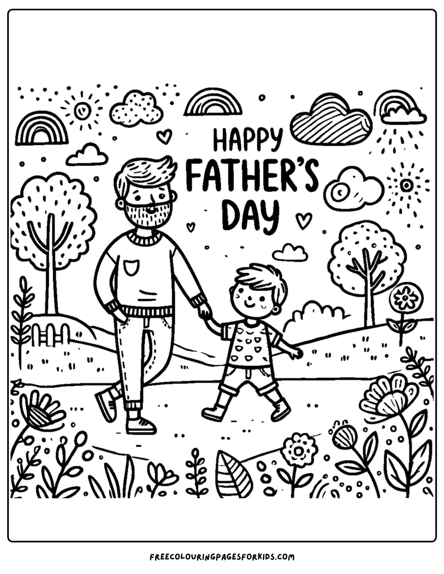 fathers day walking in the park together