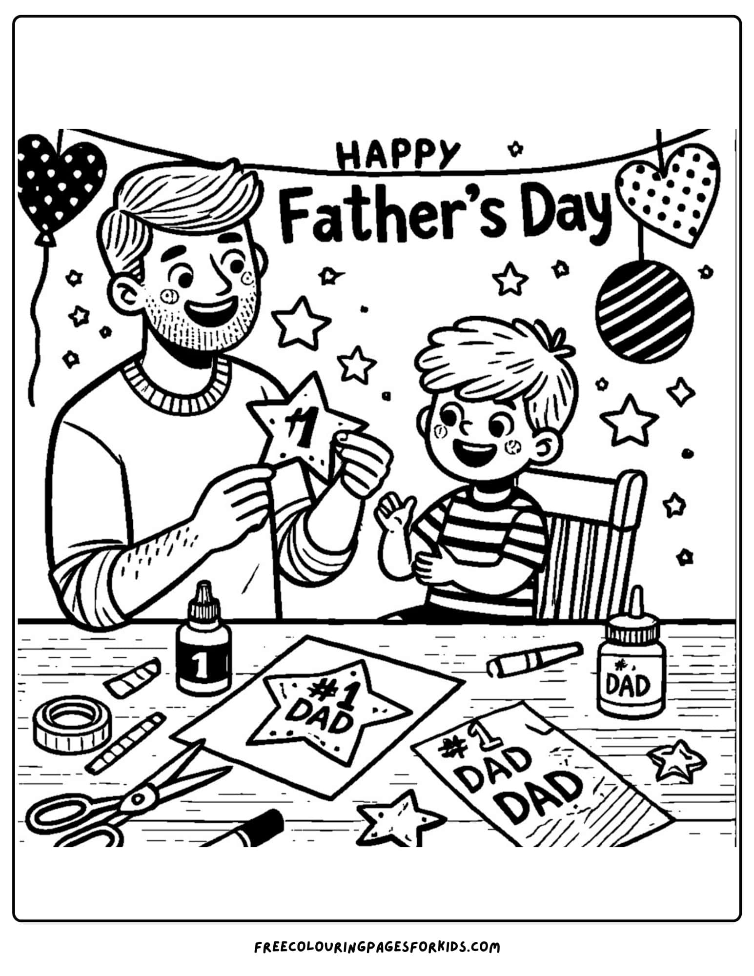 fathers day making a number one dad craft