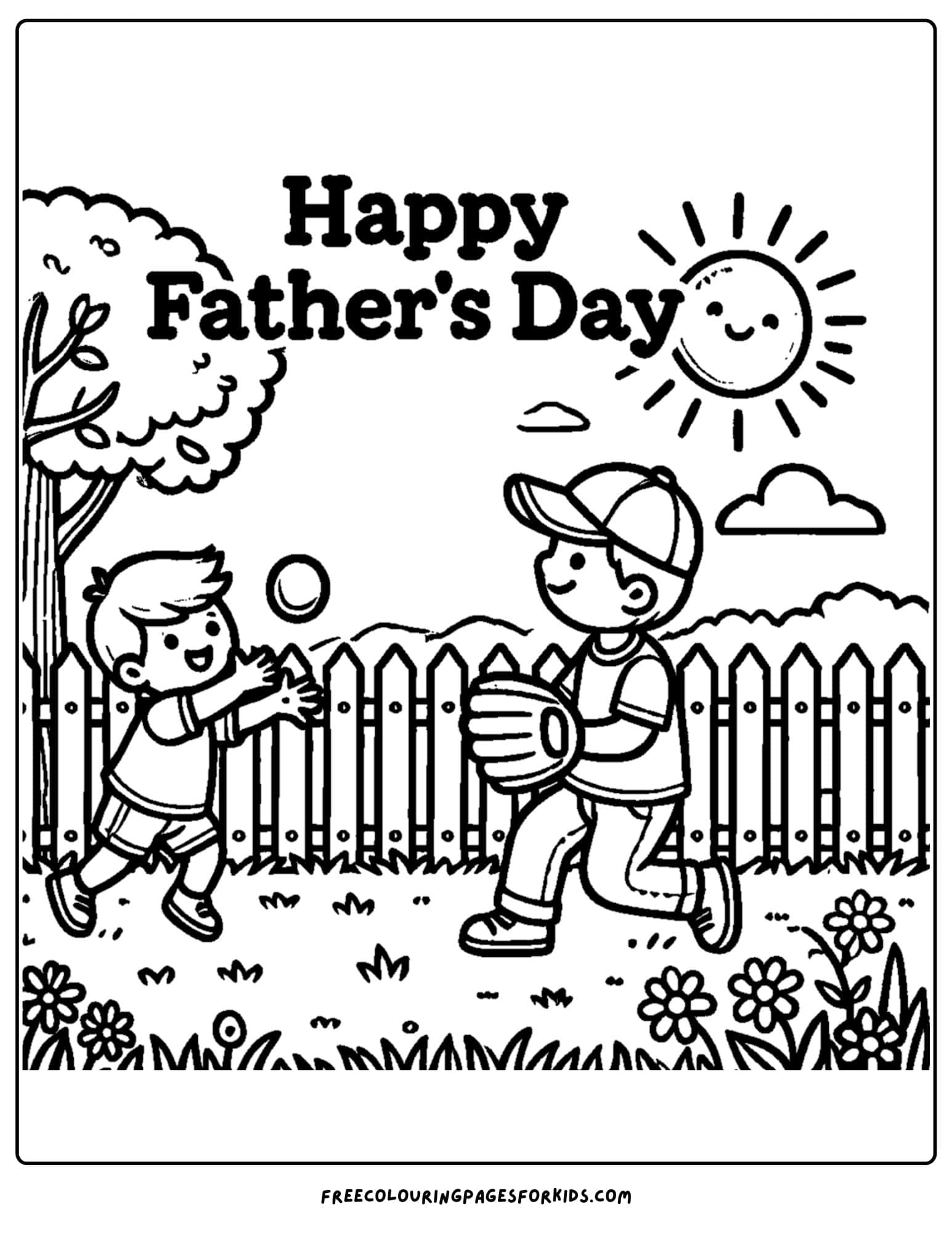 fathers day playing ball together