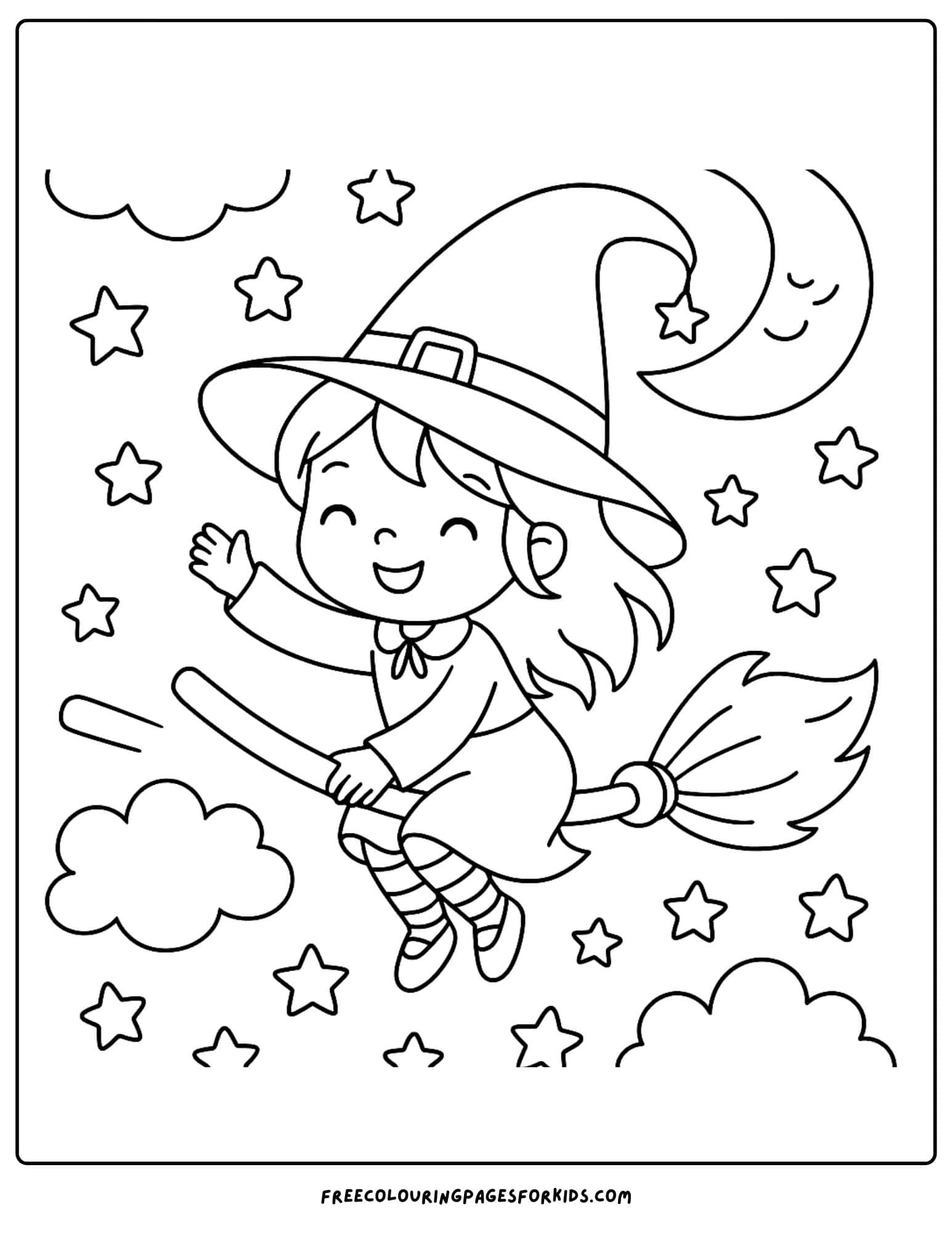 a witch riding a broom