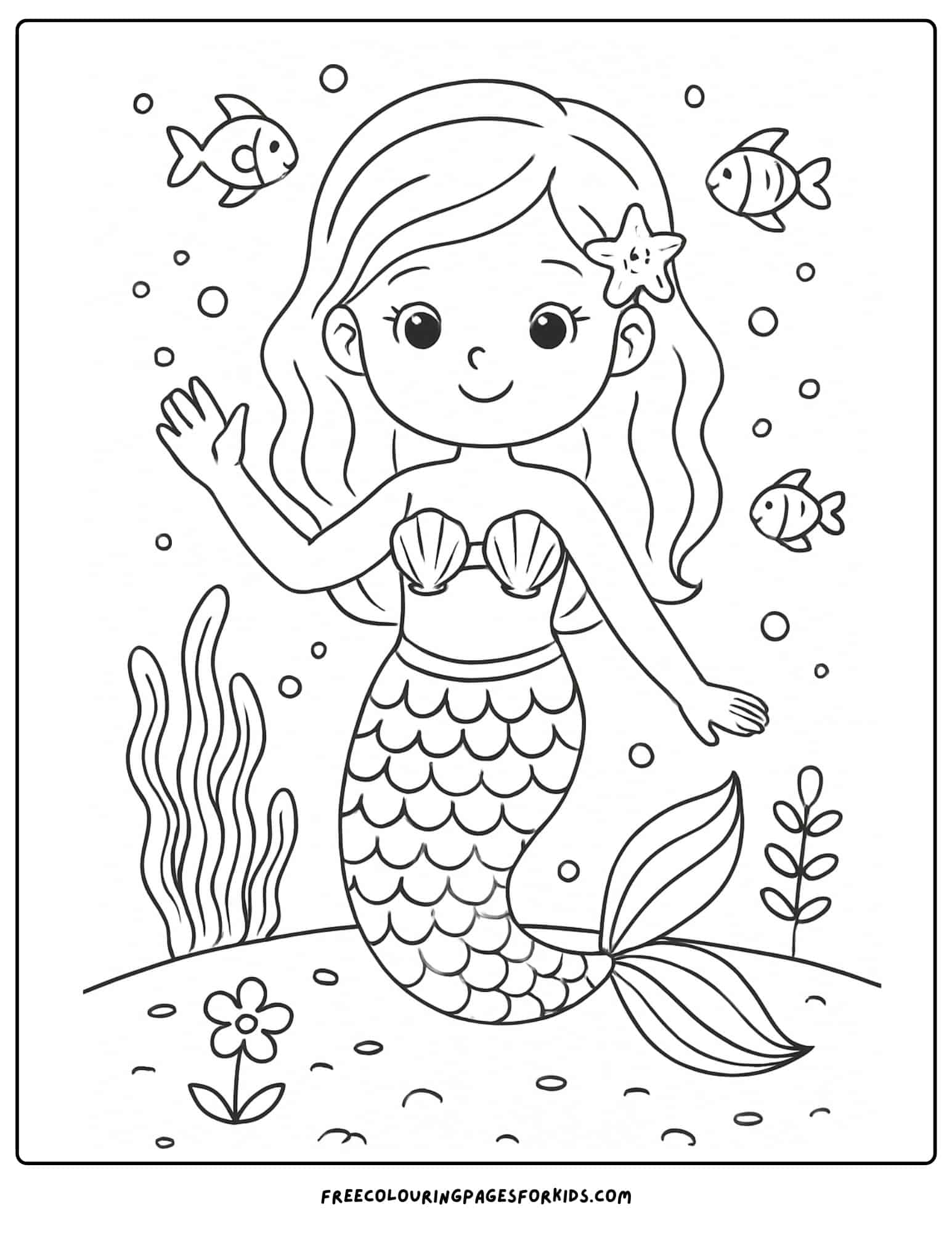 a mermaid waving