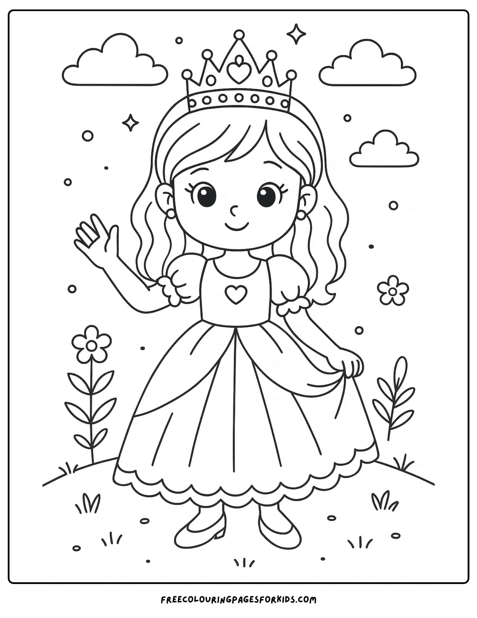 a princess in a field