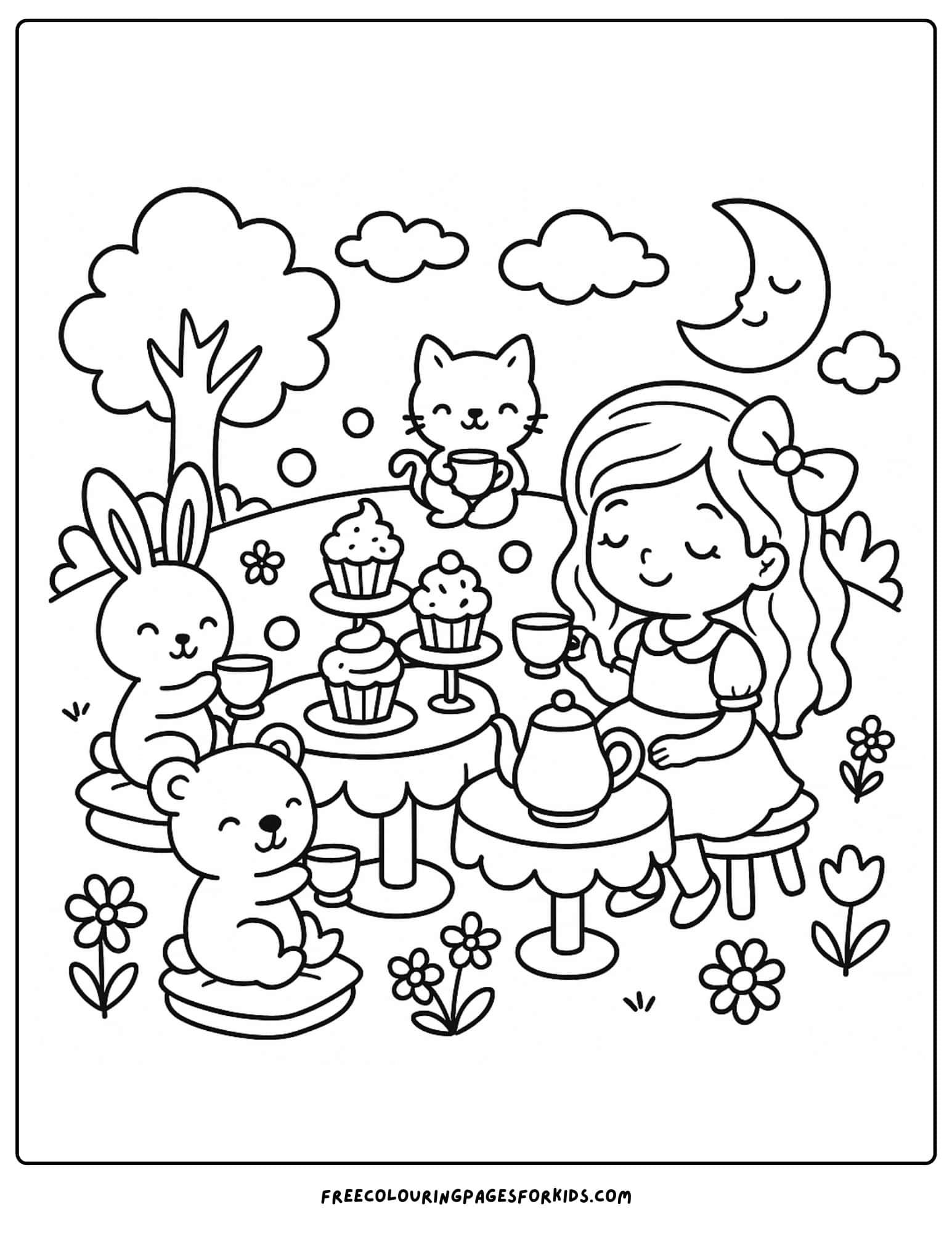 a happy tea party with friends