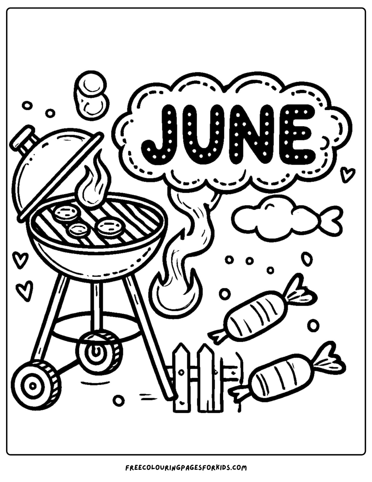 a summer bbq scene for june