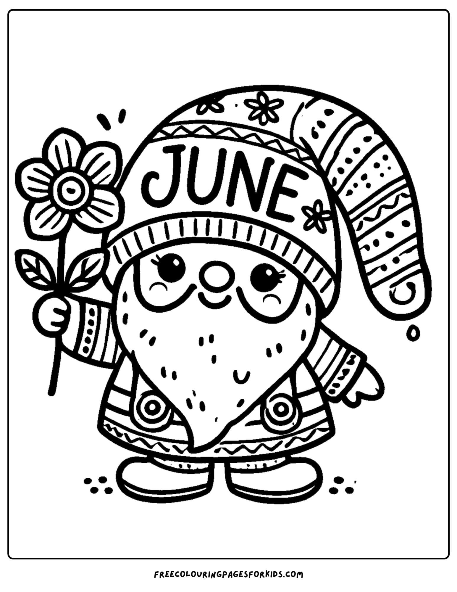 a garden gnome with a flower