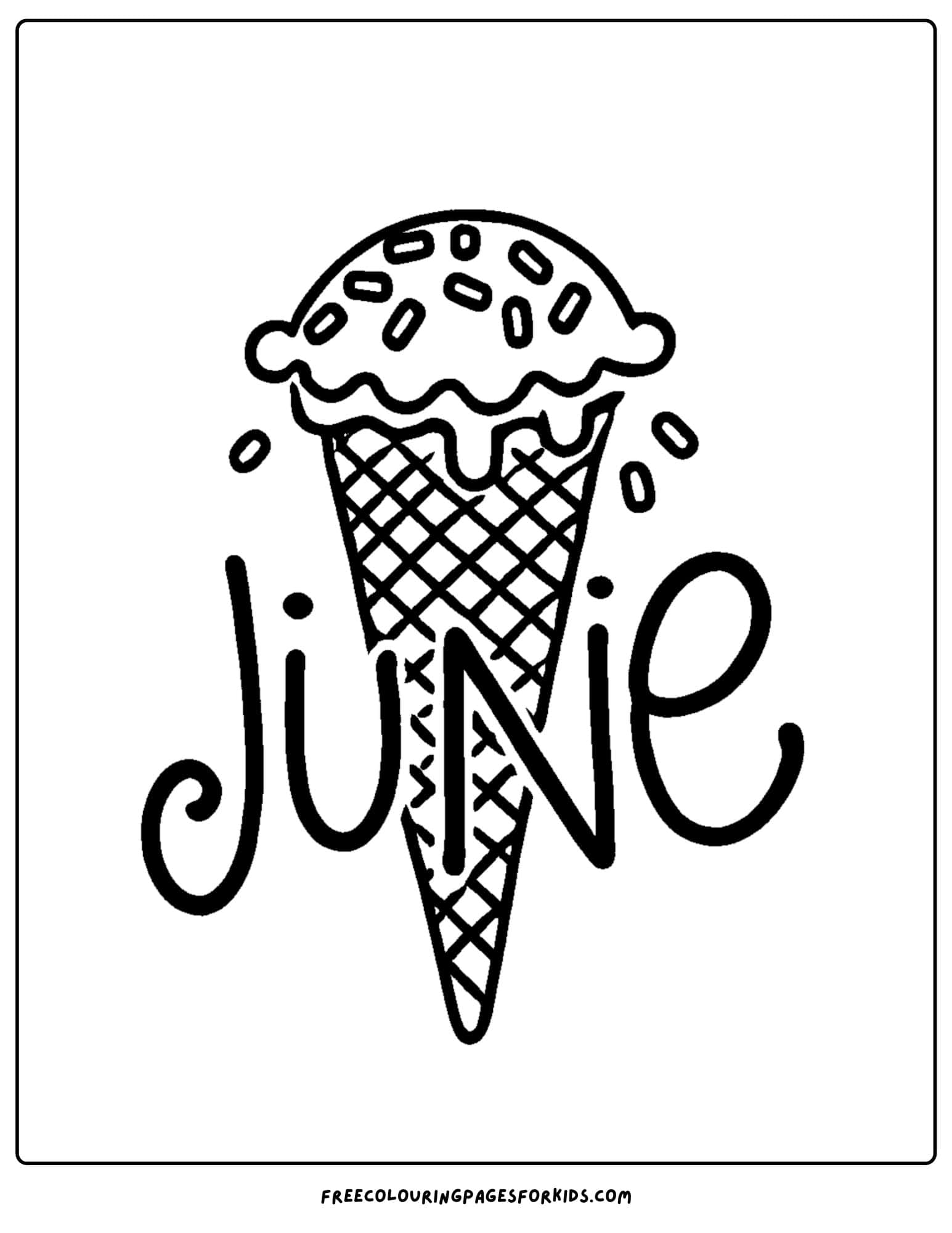 a summer ice cream with the word june on it